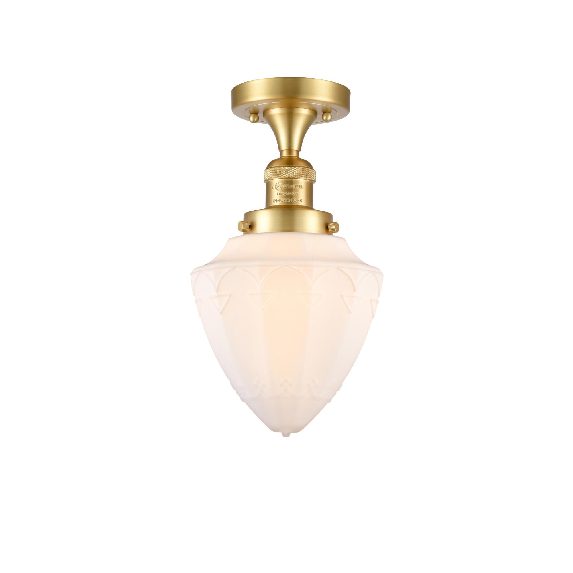 Shown in Satin Gold finish and Matte White Cased Small Bullet glass