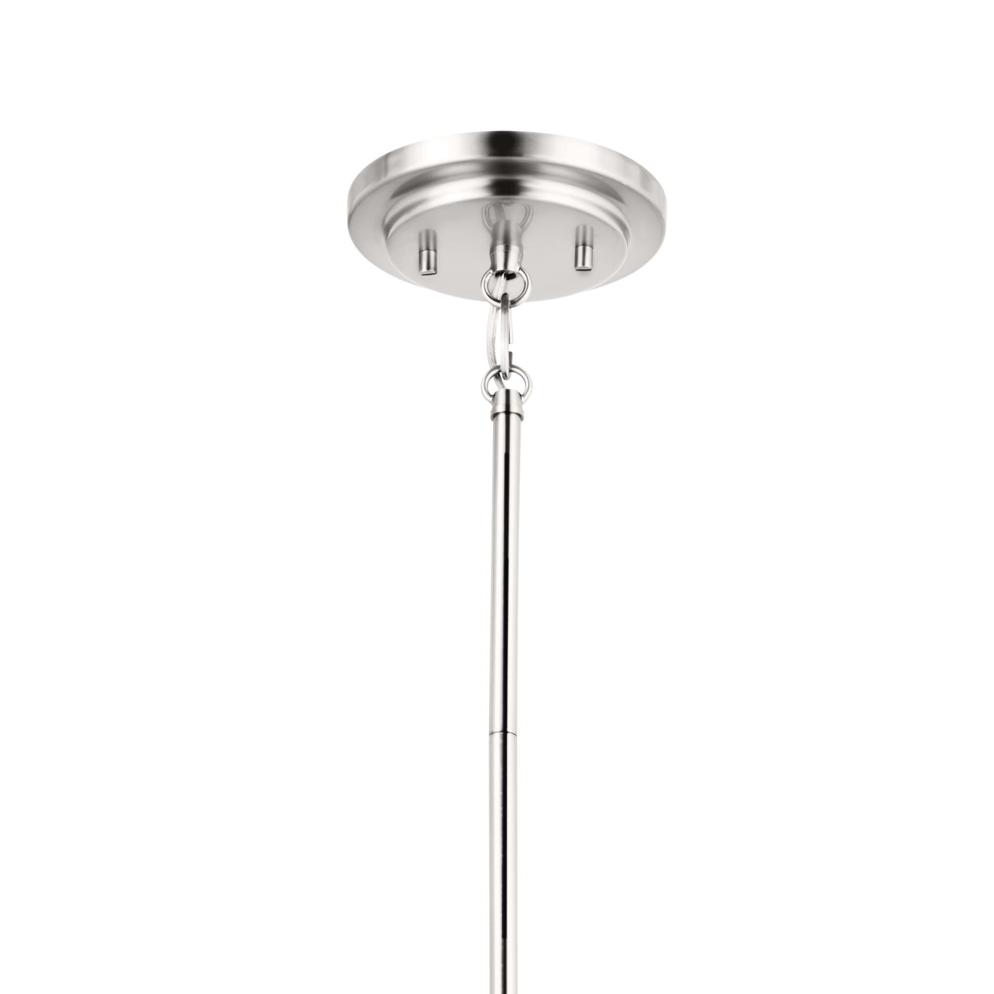 Shown in Polished Nickel finish and Fabric and Drum shade