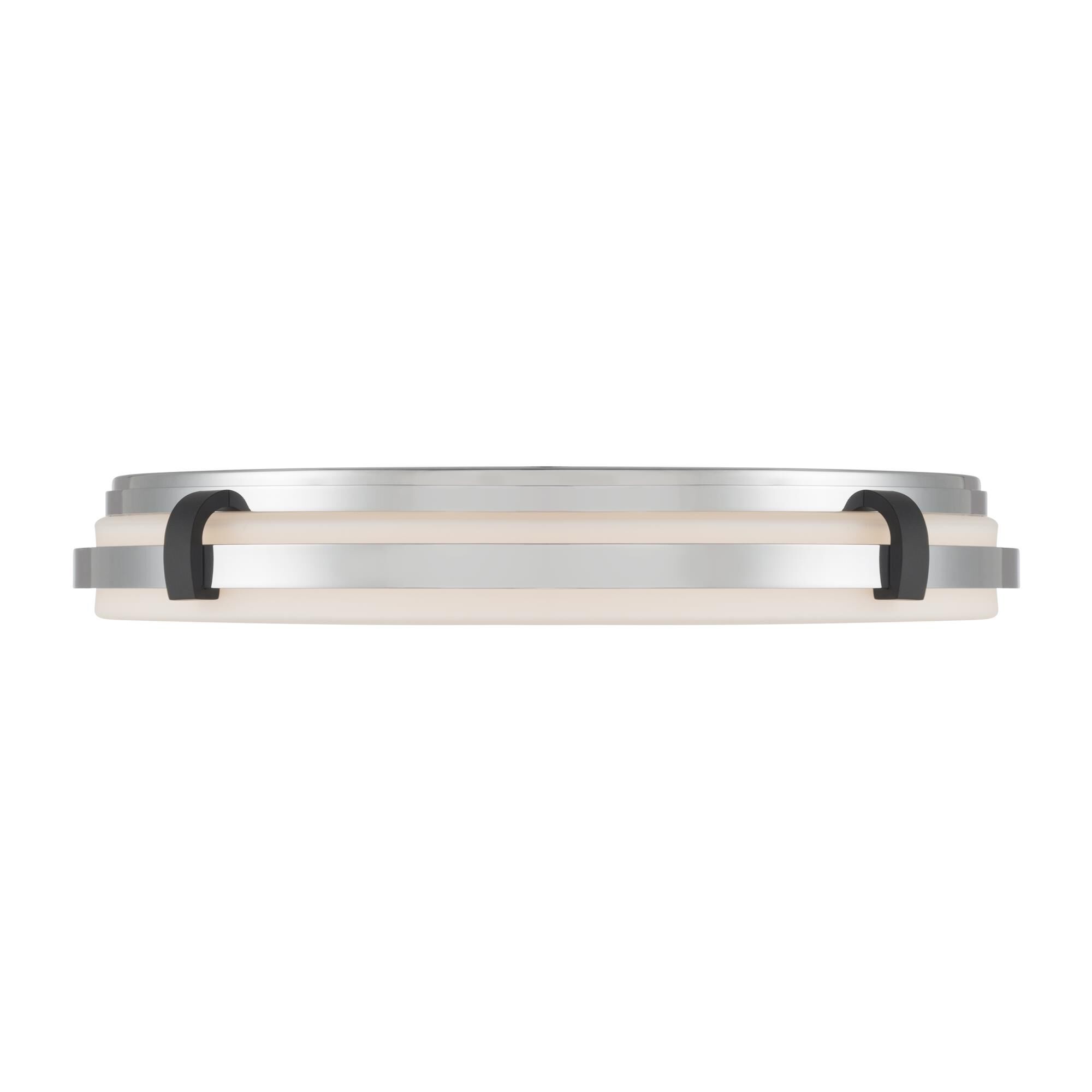 Shown in Chrome and Dark Matte Black finish and Etched White glass