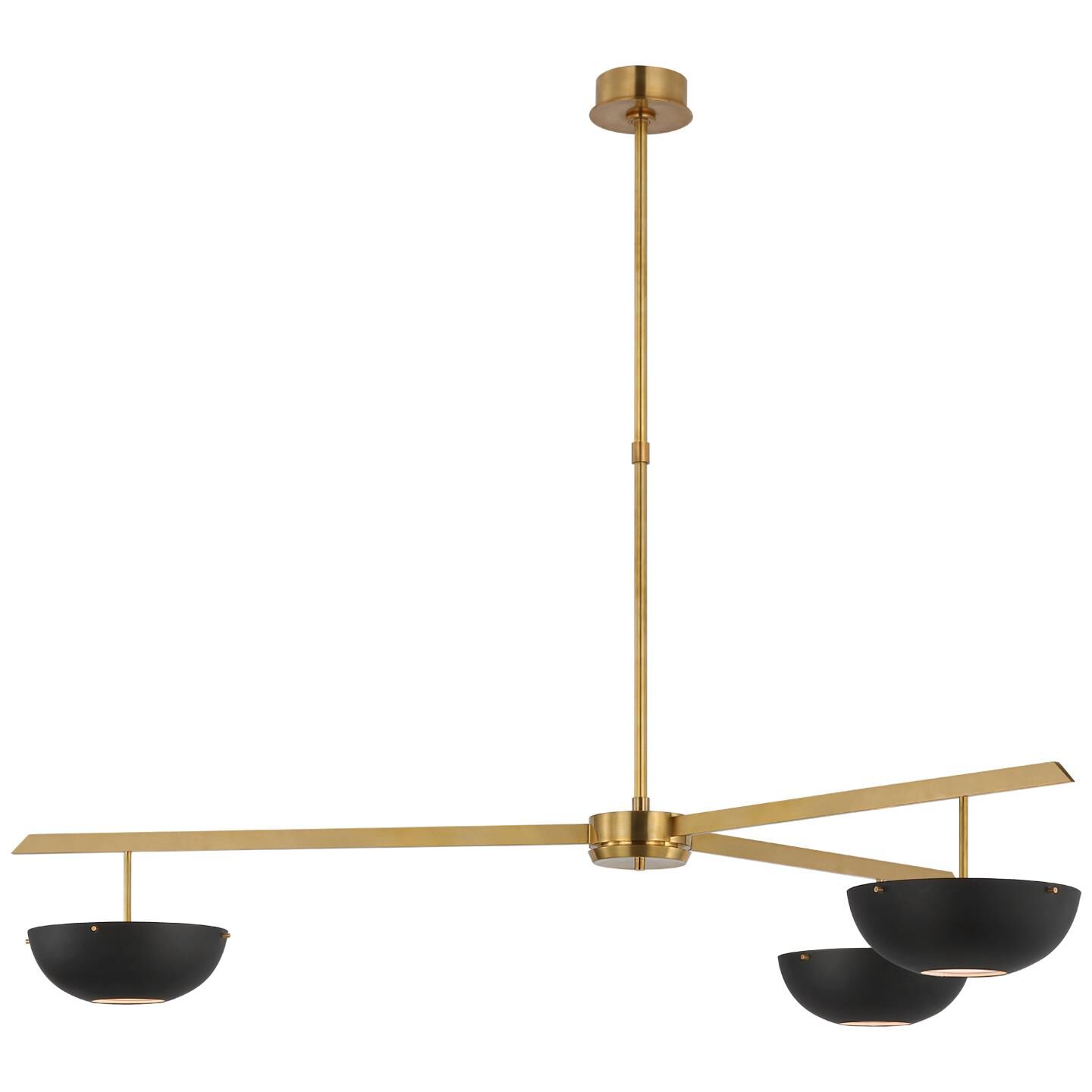 Shown in Hand-Rubbed Antique Brass finish and Black shade