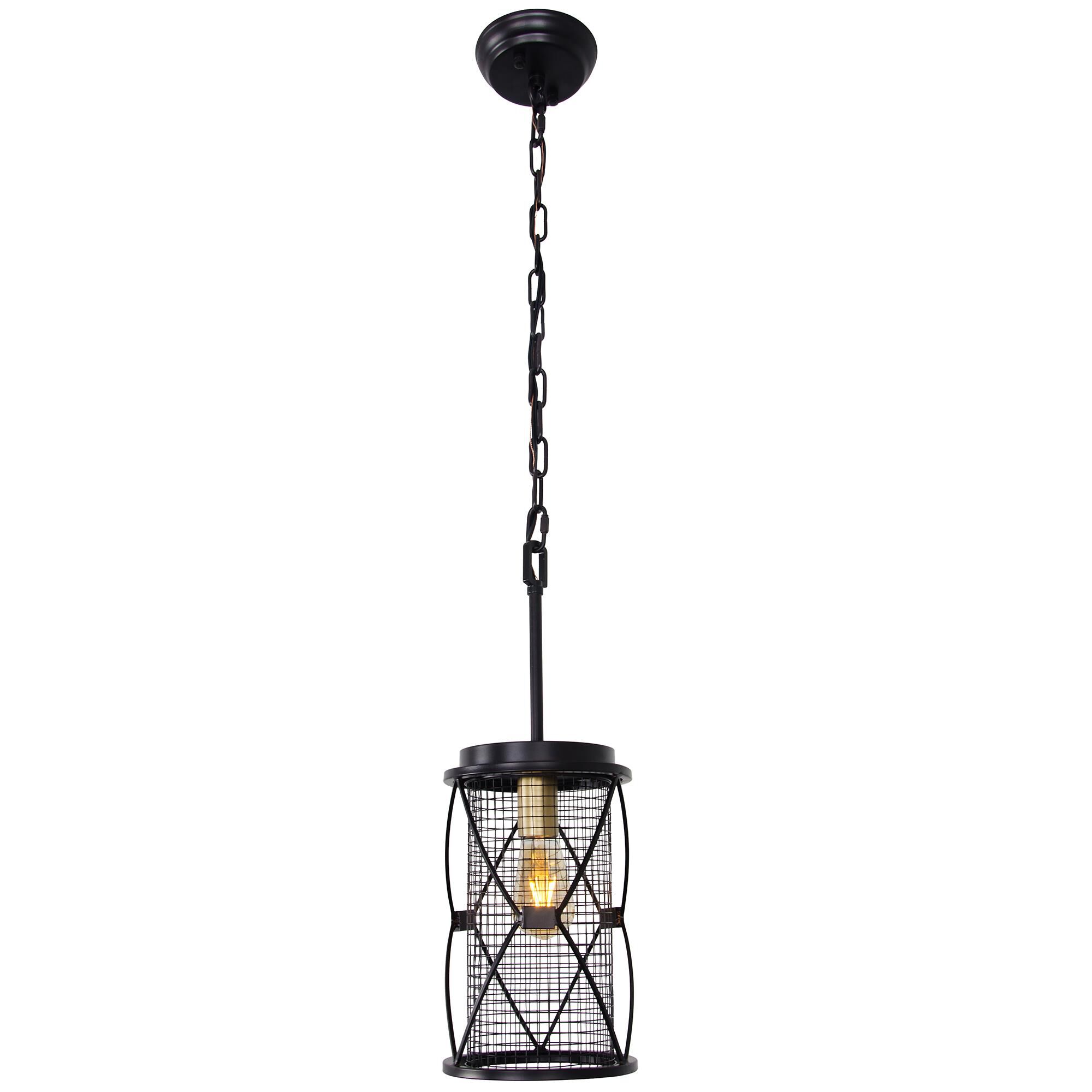 Shown in Warm Bronze/Gold finish and Warm Bronze Diamond Shaped Metalwork Over Mesh shade