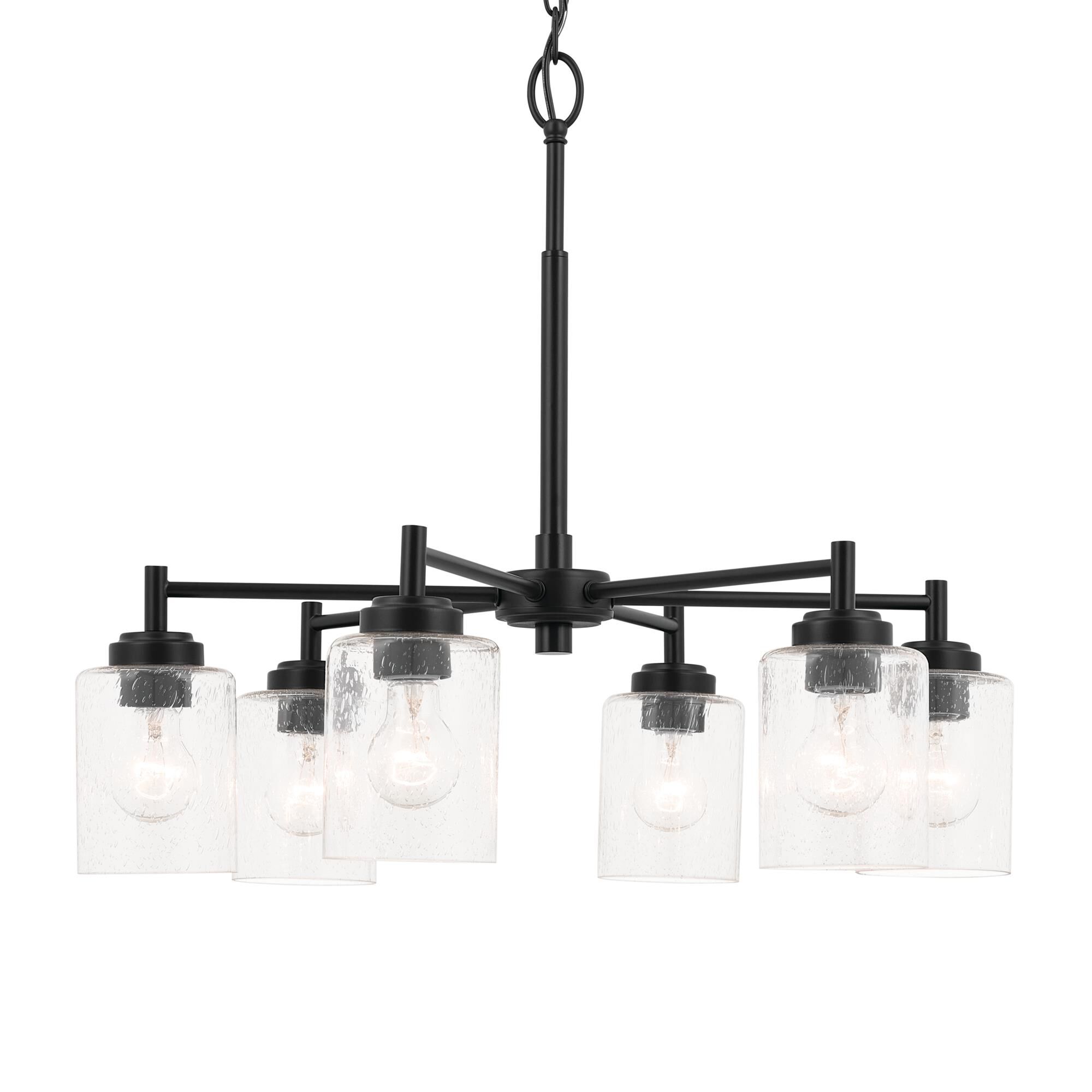 Shown in Black finish and Clear Seeded glass