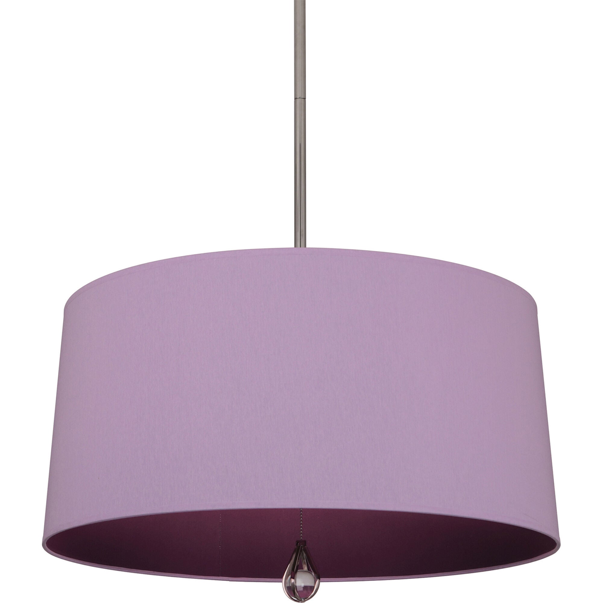 Shown in Polished Nickel finish and Ludwell Lilac Fabric With Greenhow Grape Lining shade