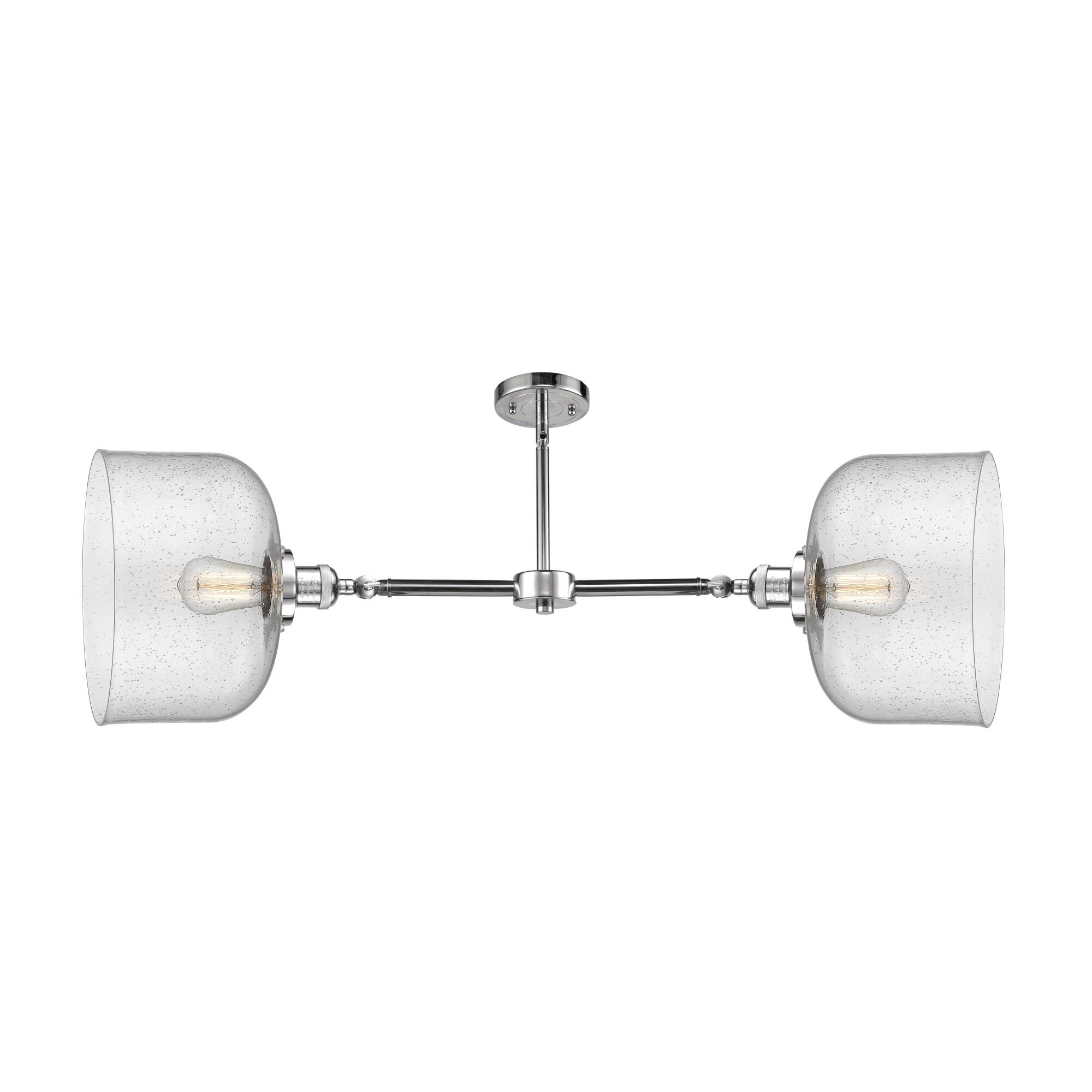 Shown in Polished Chrome finish and Seedy glass