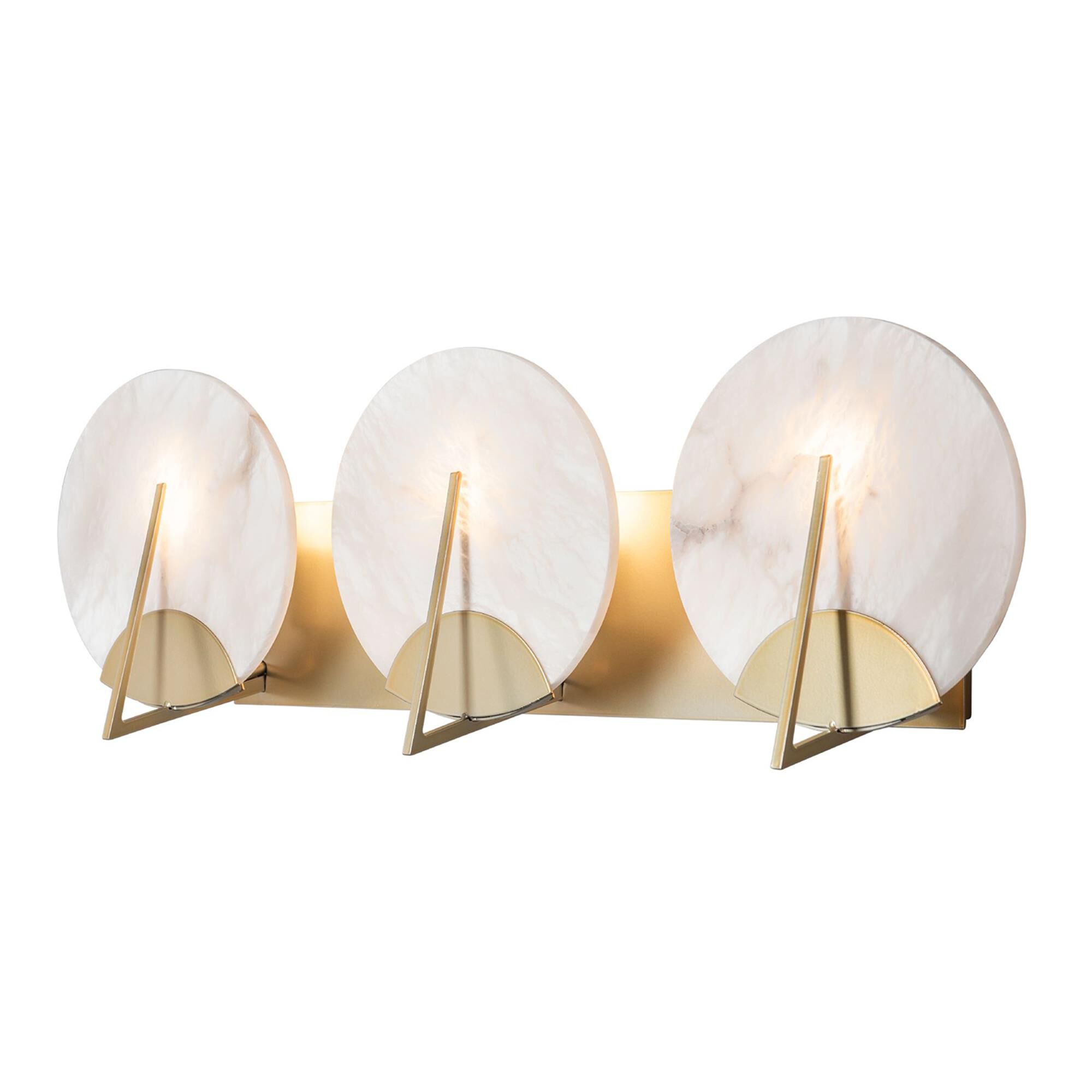 Shown in Modern Brass finish and Alabaster shade