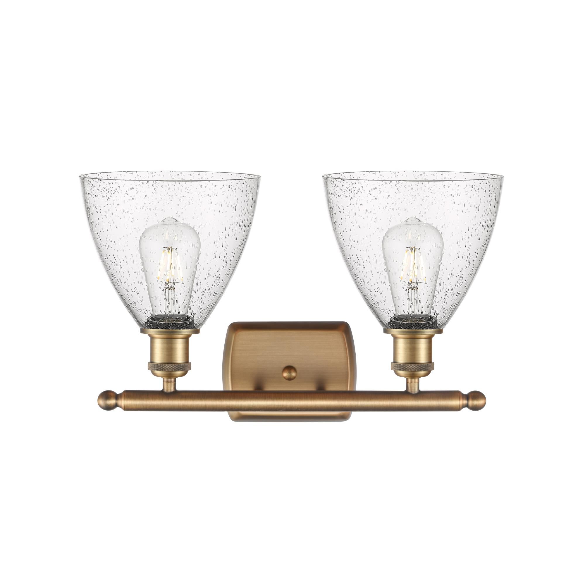 Shown in Brushed Brass finish and Seedy Ballston Dome glass and No Shade shade