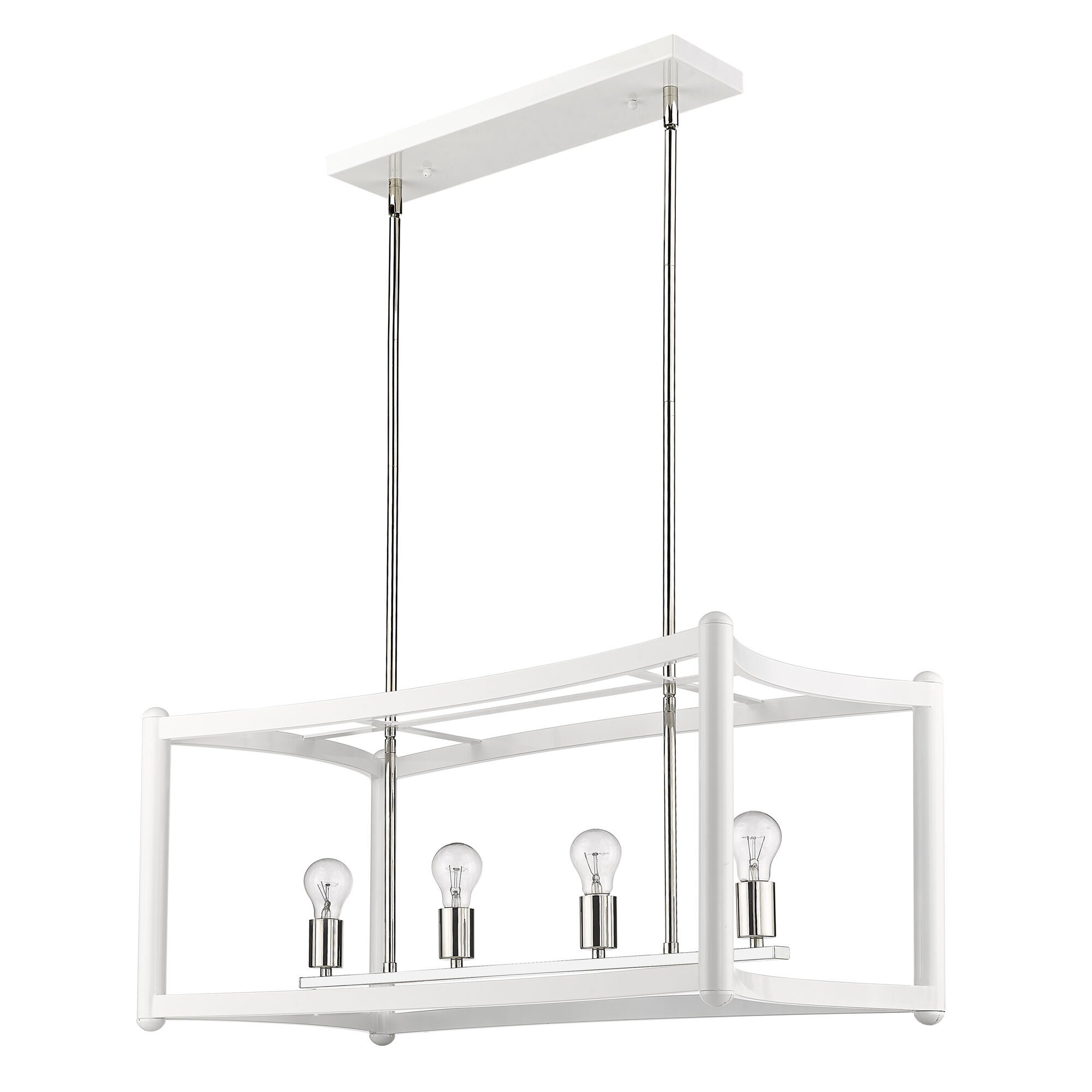 Shown in White With Polished Nickel Cluster finish