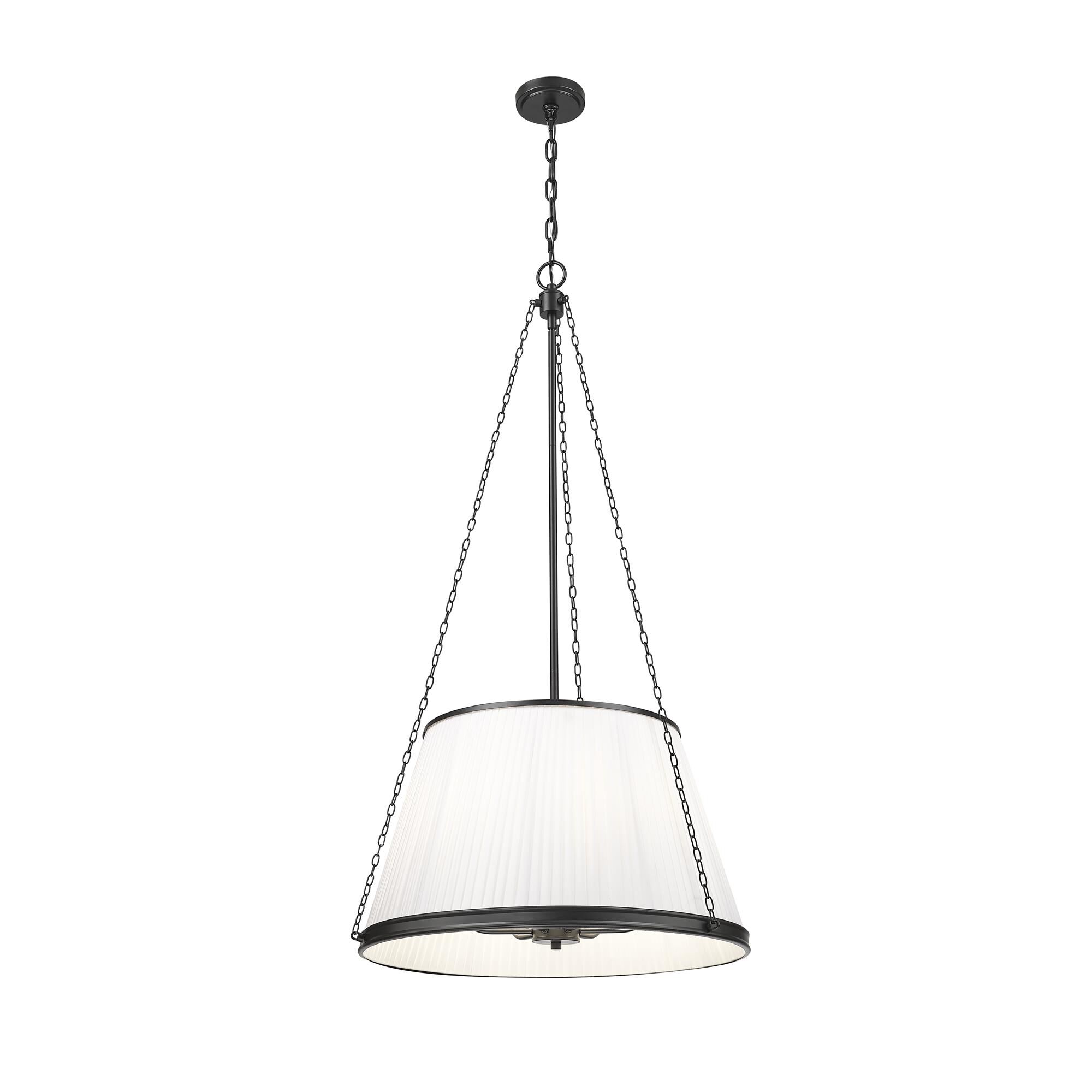 Shown in Matte Black finish and White glass and White shade