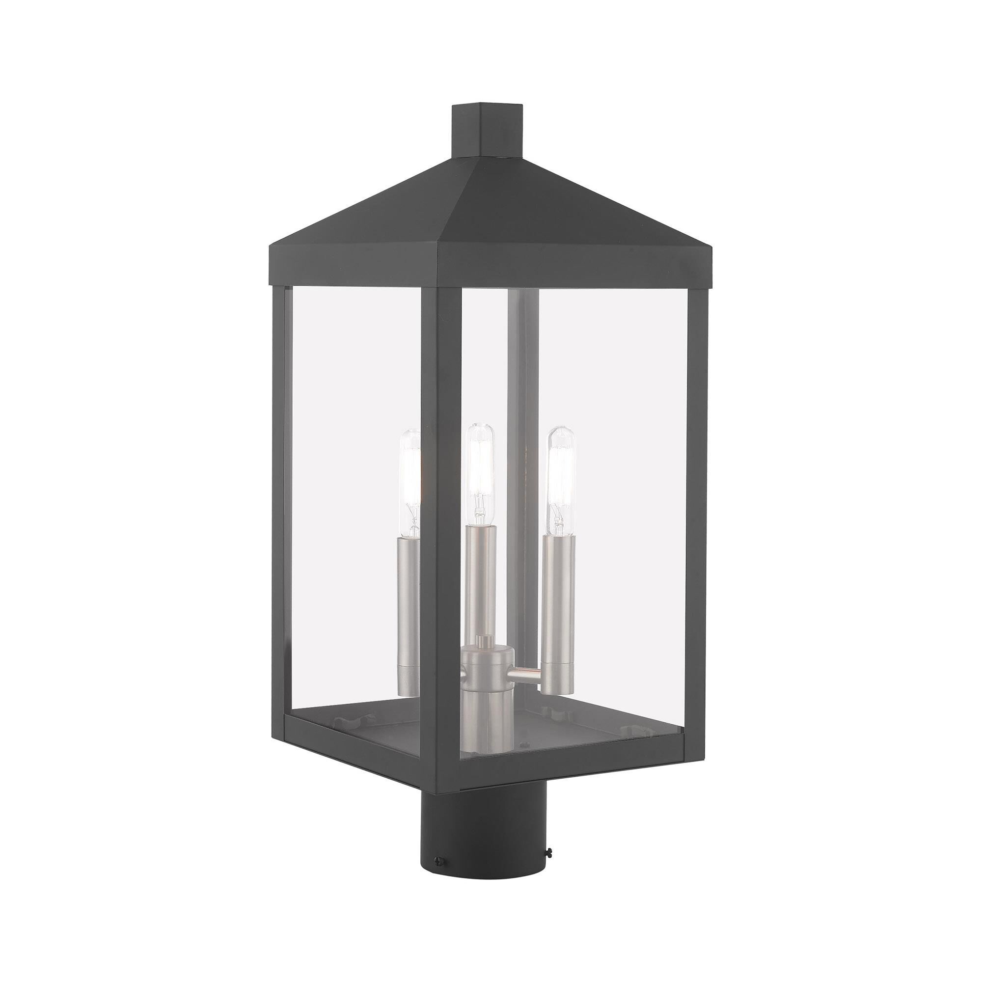 Nyack 19 Inch Tall 3 Light Outdoor Post Lamp by Livex Lighting