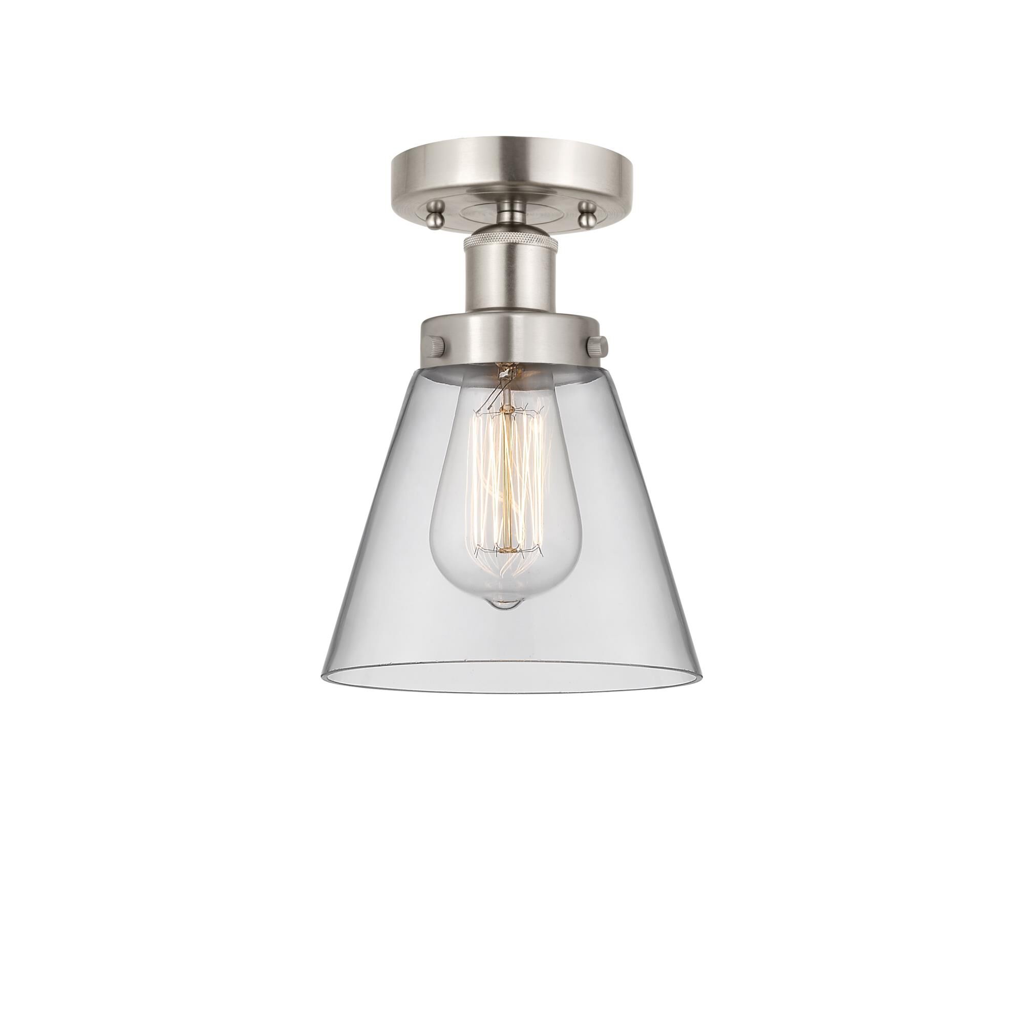 Shown in Brushed Satin Nickel, Clear finish and Clear glass and Clear Glass shade