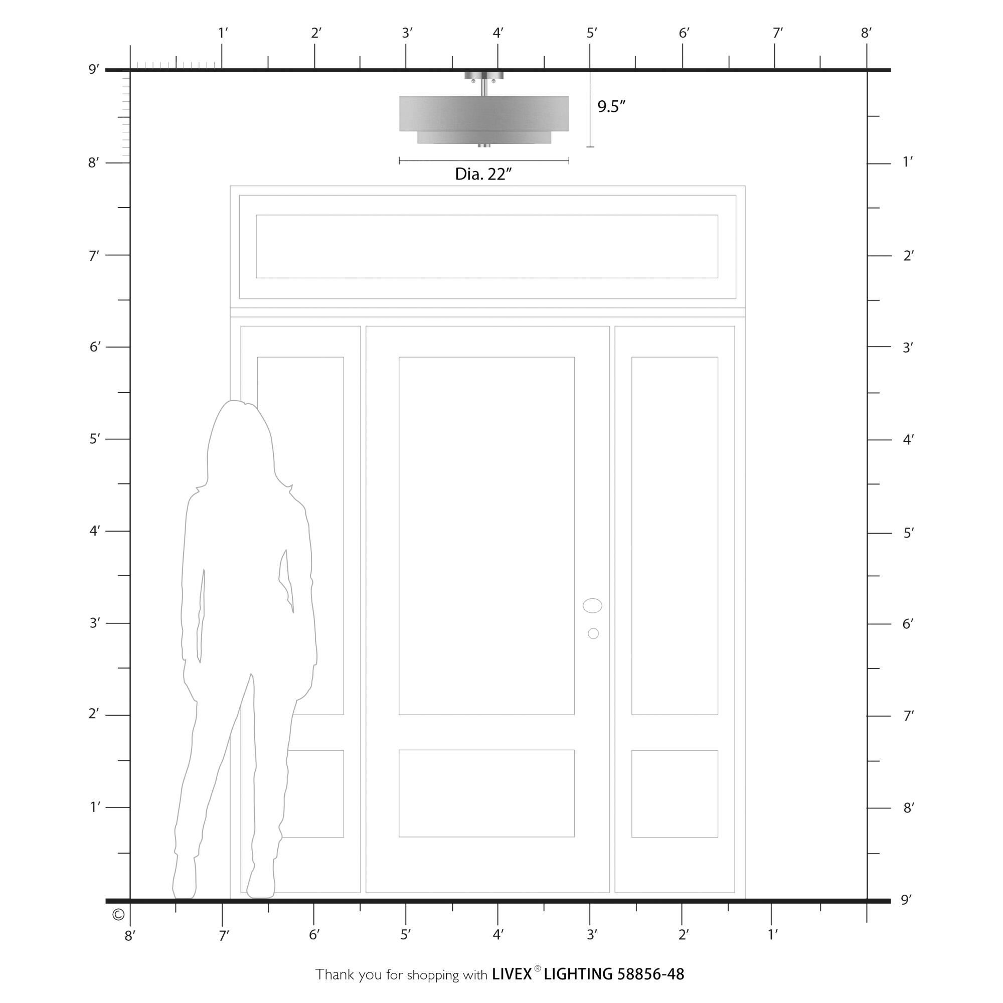 Bellingham 22 Inch Semi Flush Mount by Livex Lighting