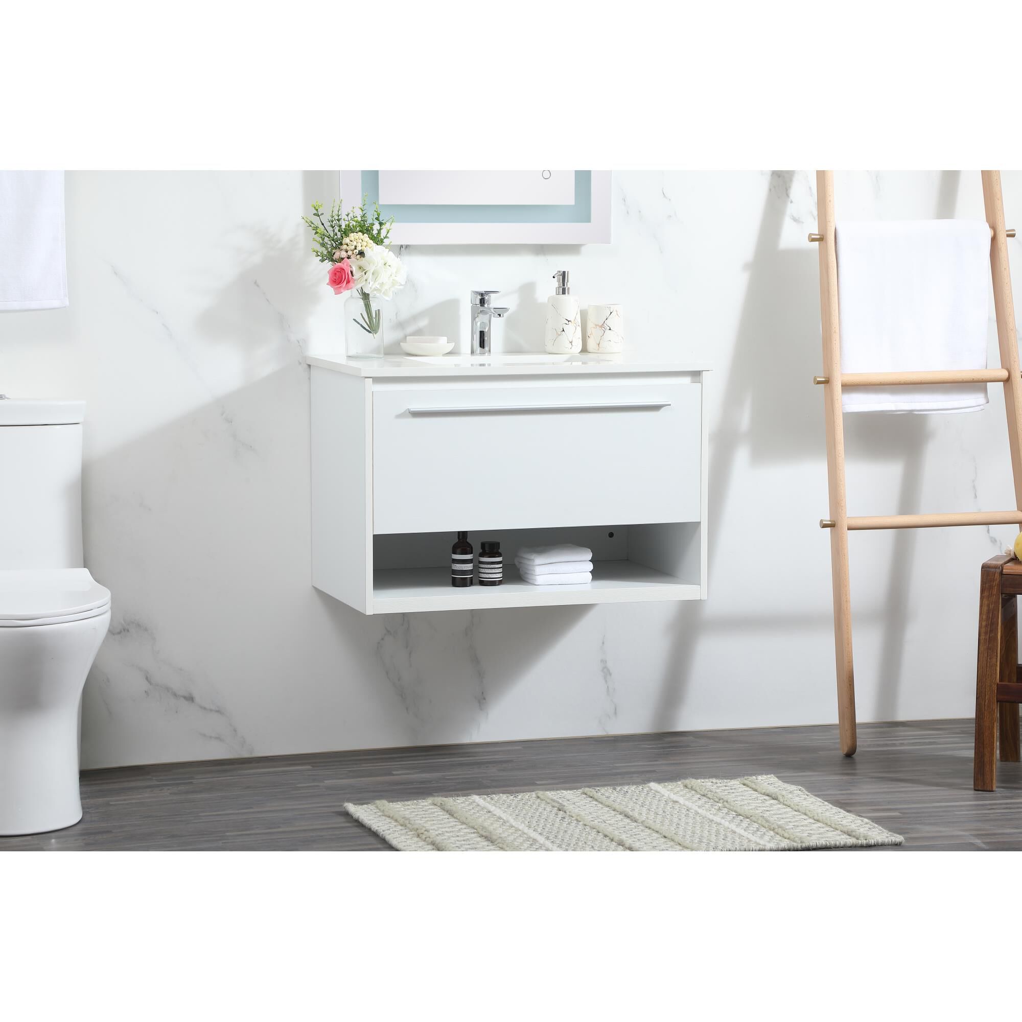 Shown in White finish