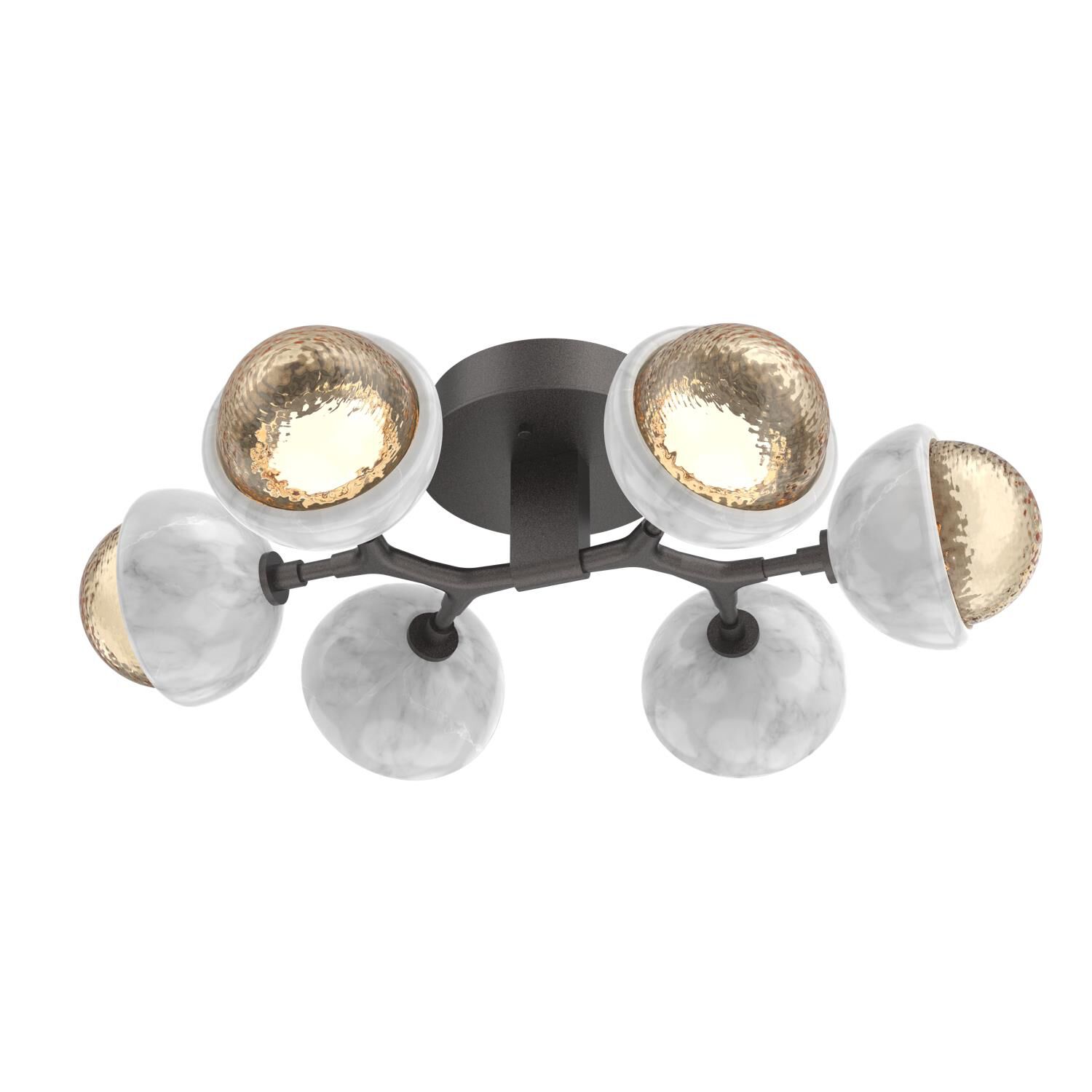 Shown in Graphite finish and Amber glass and White Marble accent
