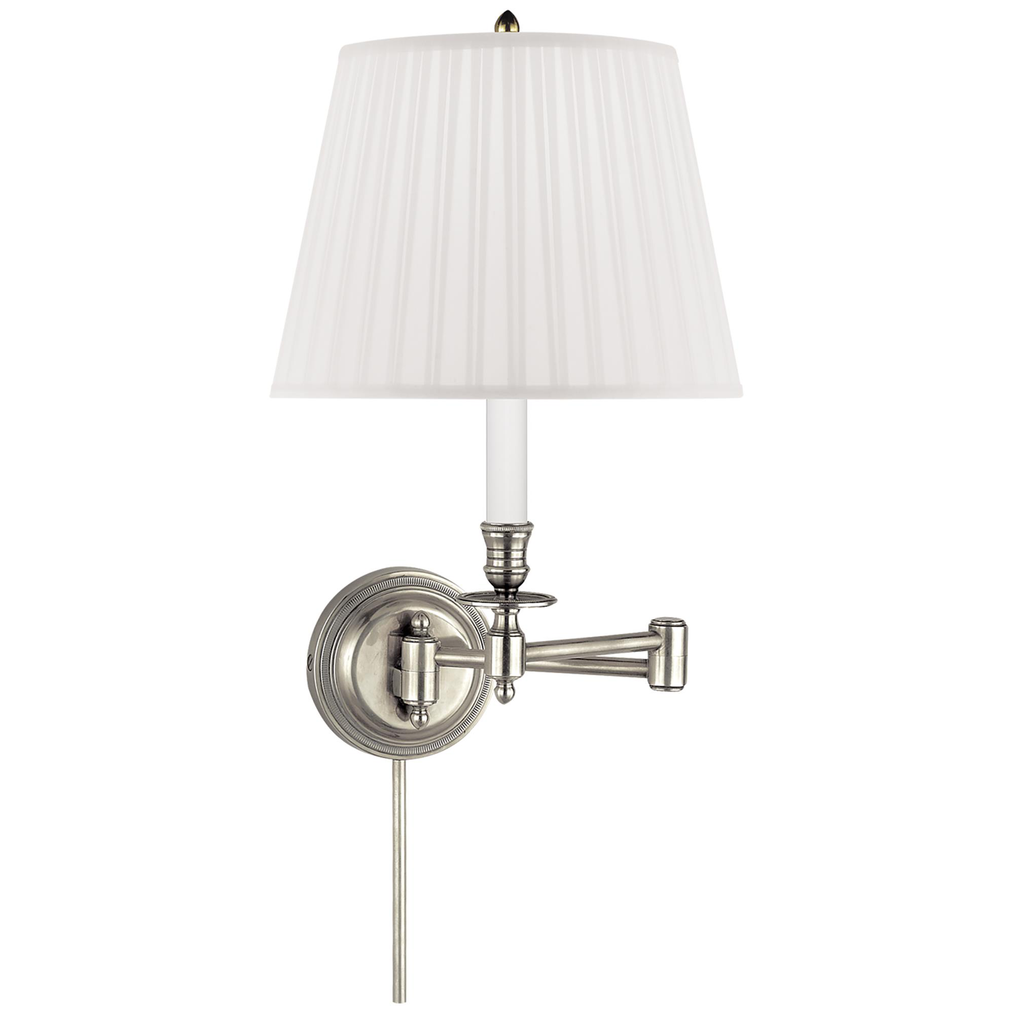 Shown in Antique Nickel finish and Silk shade