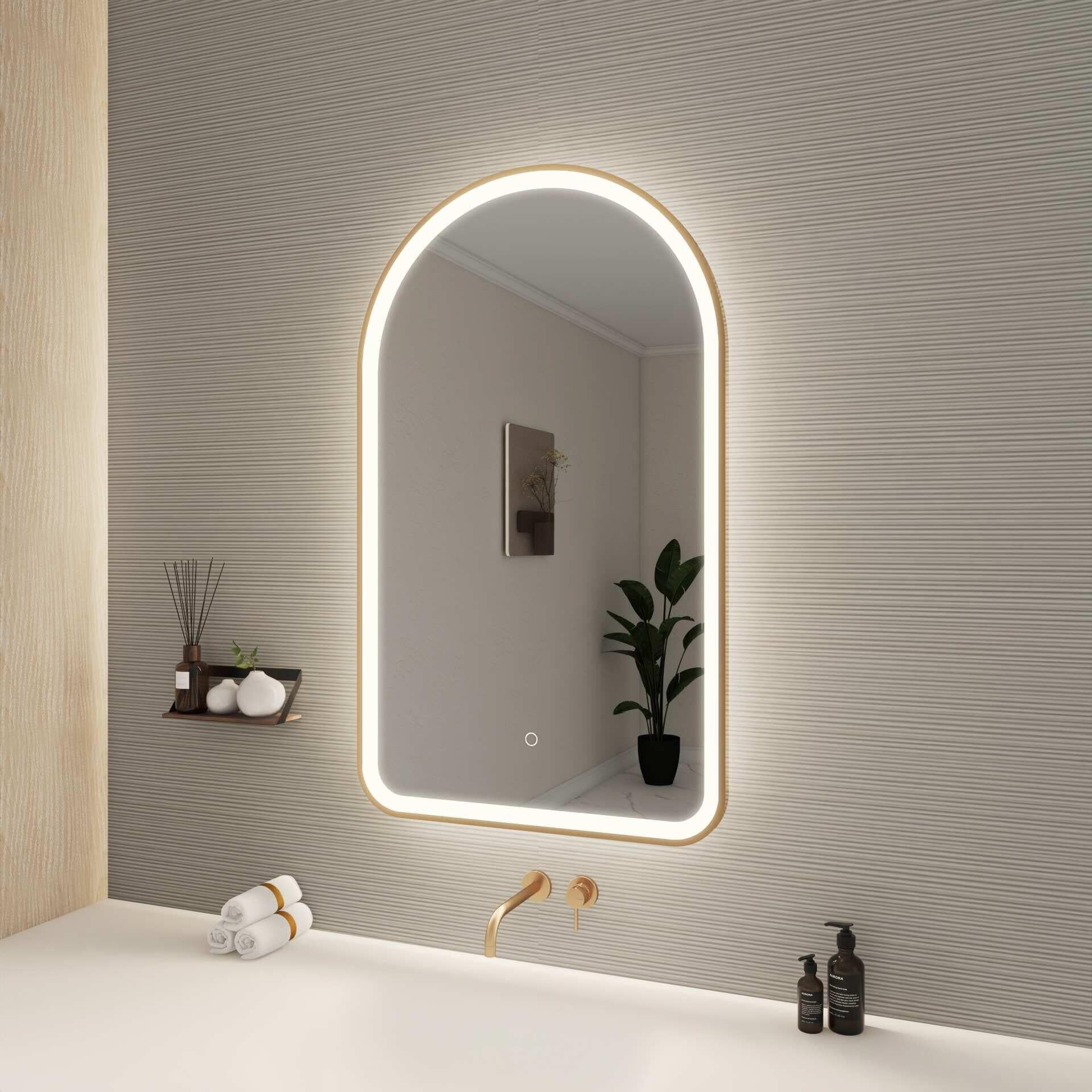 Harmoni 40 Inch Arched LED Lighted Mirror by Elegant Decor