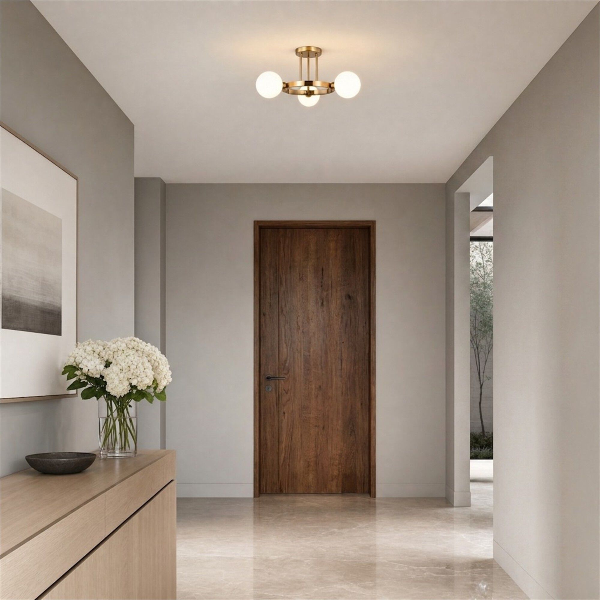 Clybourn 21 Inch 3 Light Semi Flush Mount,