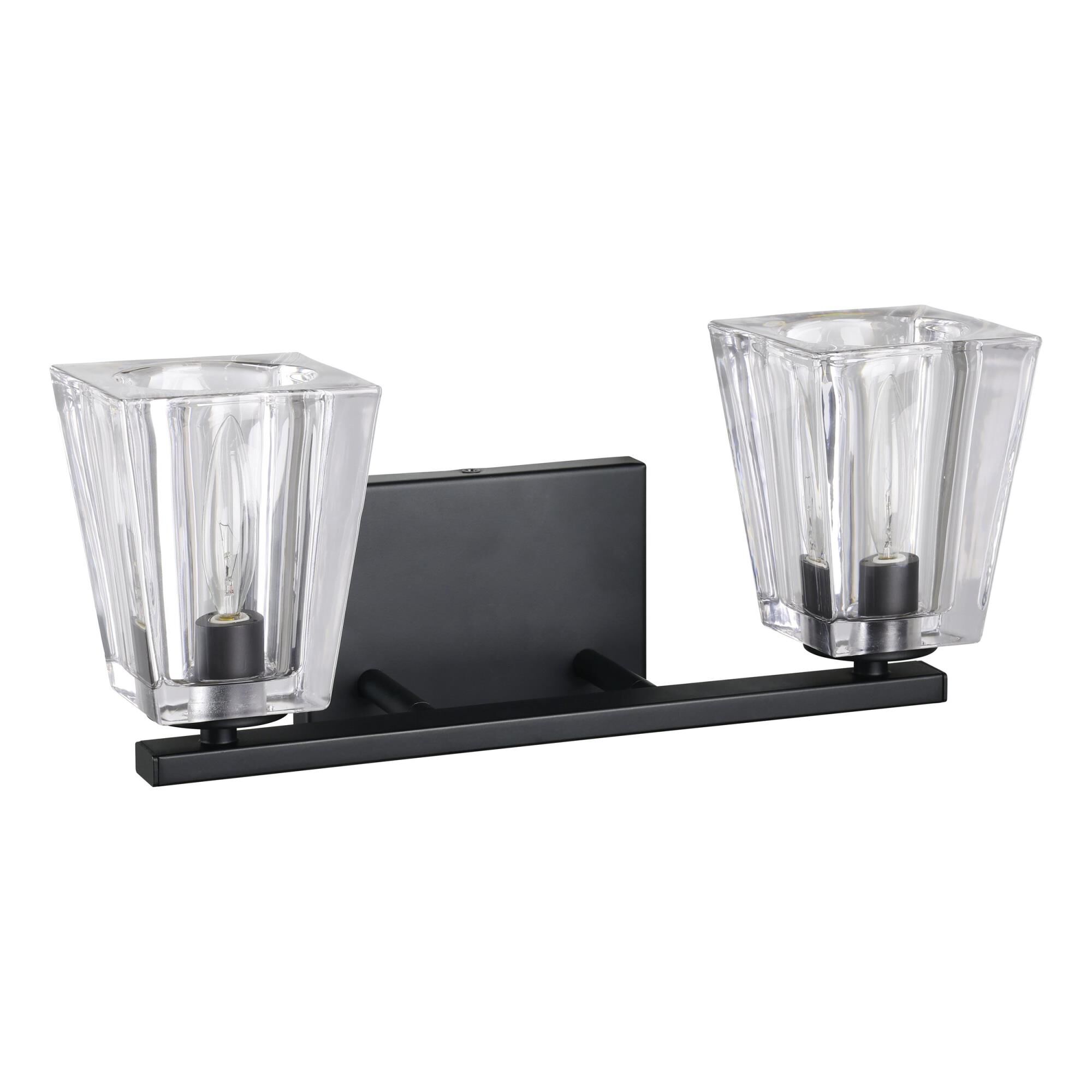 Shown in Matte Black finish and Clear Pressed glass