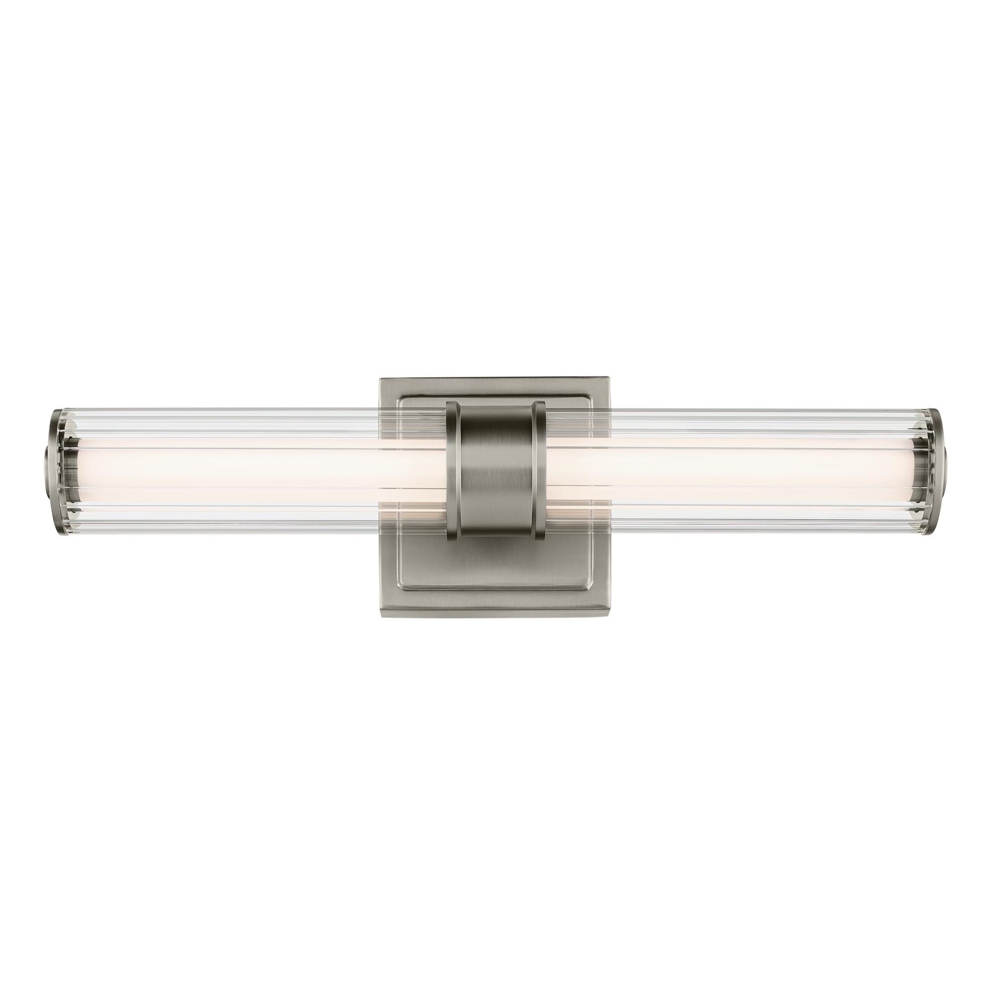 Shown in Brushed Nickel finish and Clear Fluted glass