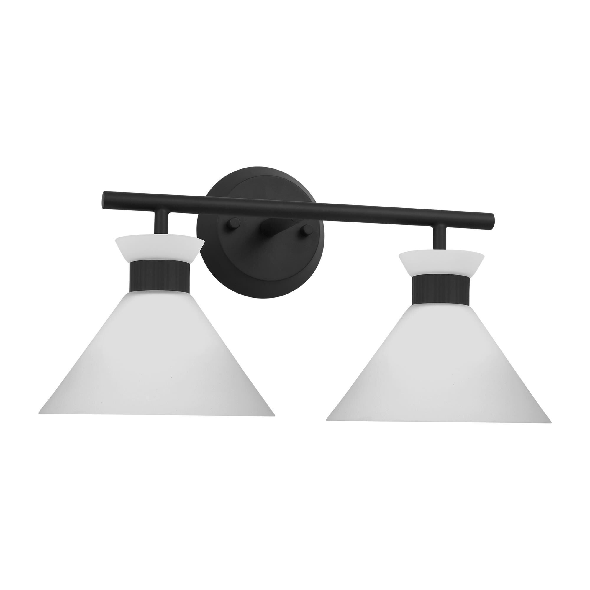 Shown in Midnight Black finish and Etched White Glass s shade