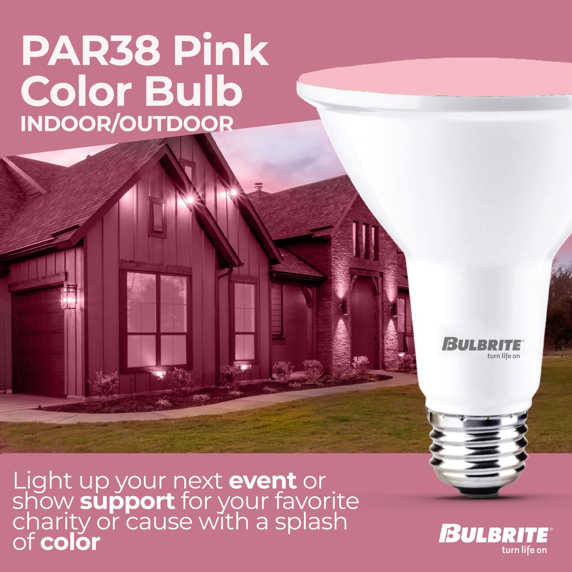 Pink PAR38 Base E26 LED Light Bulb,