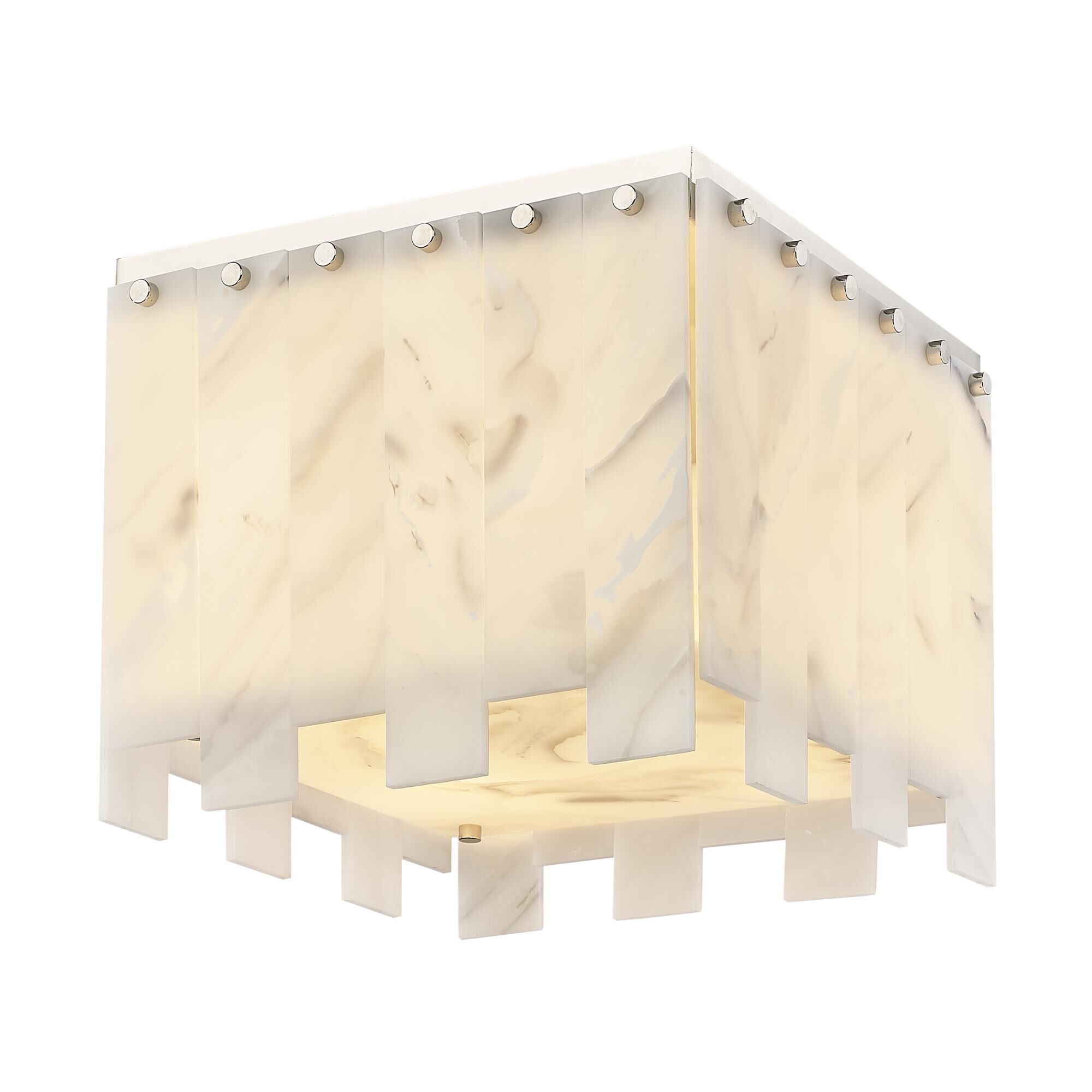 Shown in Polished Nickel finish and Alabaster Resin shade