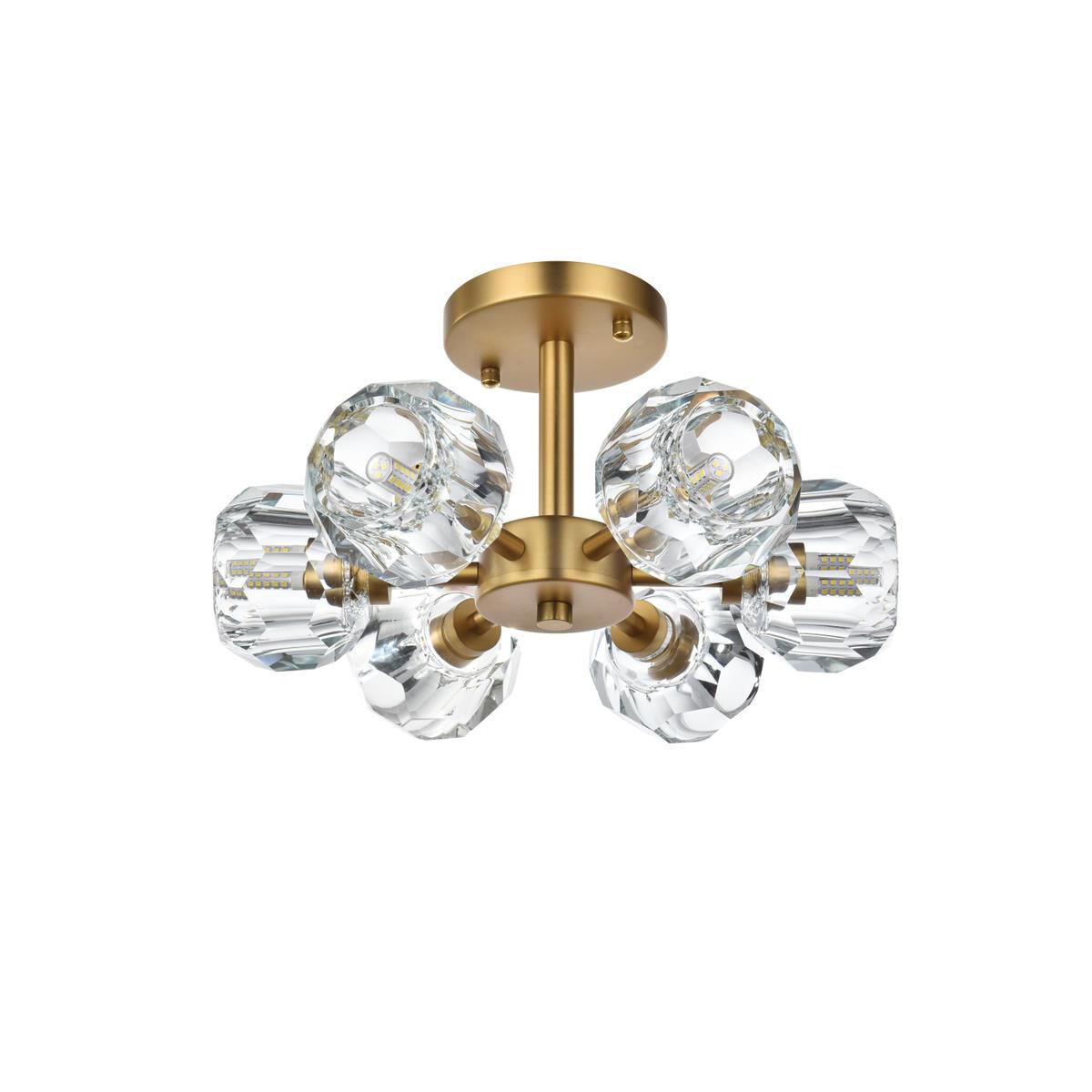 Shown in Satin Gold finish and Clear Royal Cut crystal