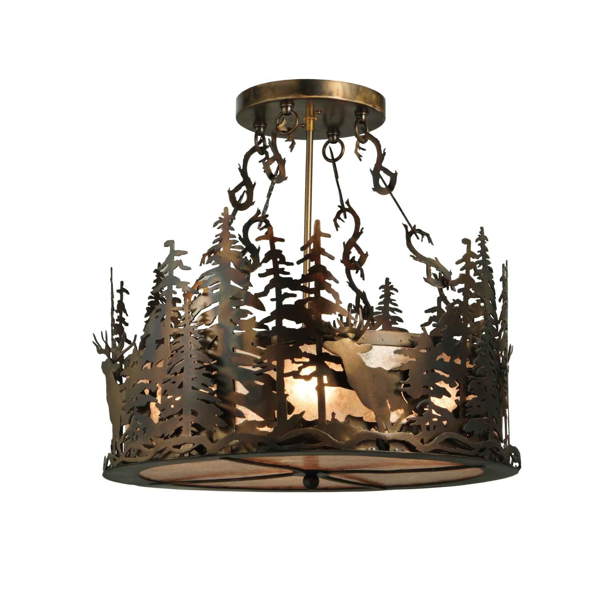 Deer At Dusk 21 Inch Large Pendant by Meyda Lighting
