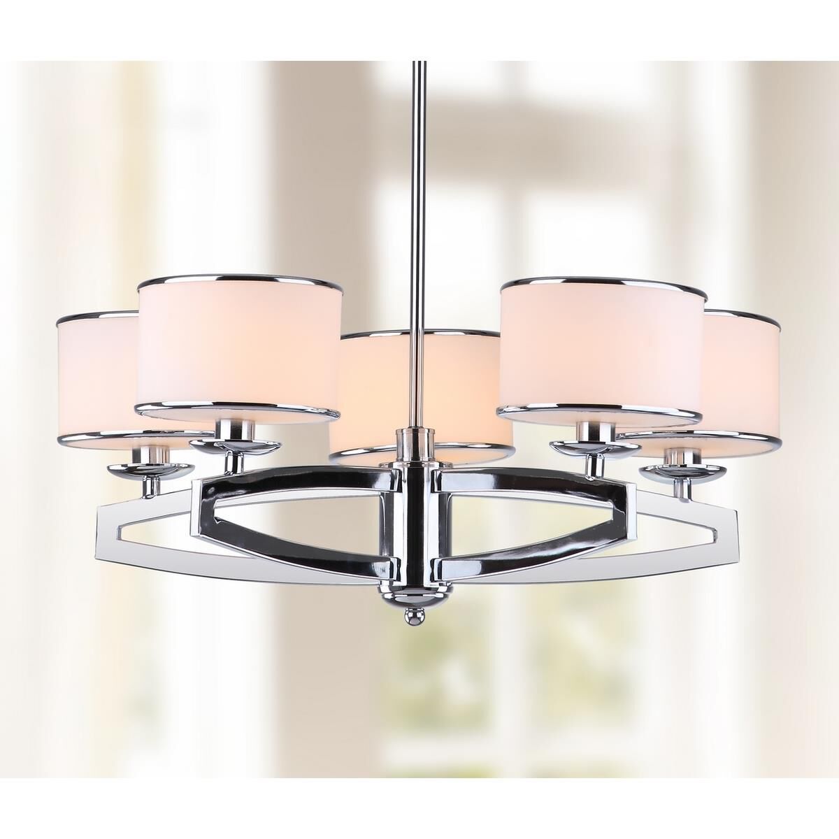 Lenora Drum Adjustable 25 Inch 5 Light Chandelier by Safavieh