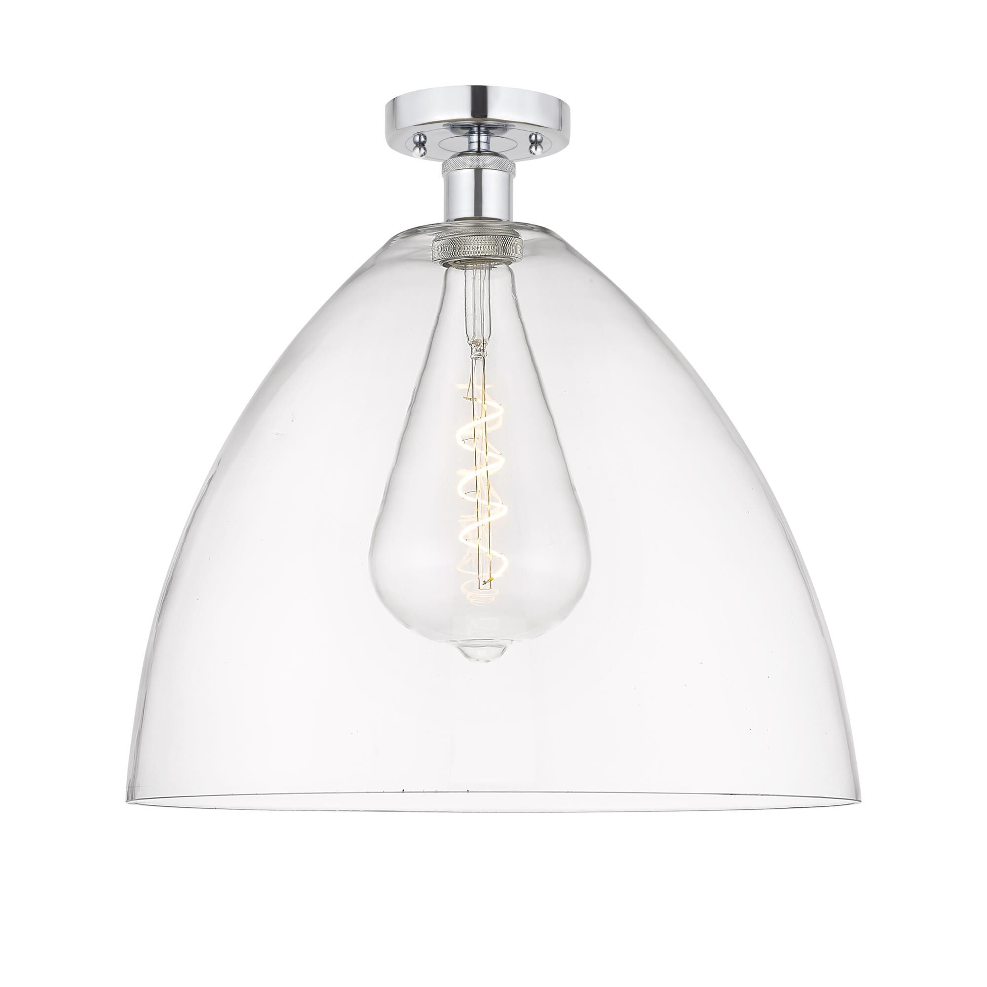 Shown in Polished Chrome finish and Clear glass
