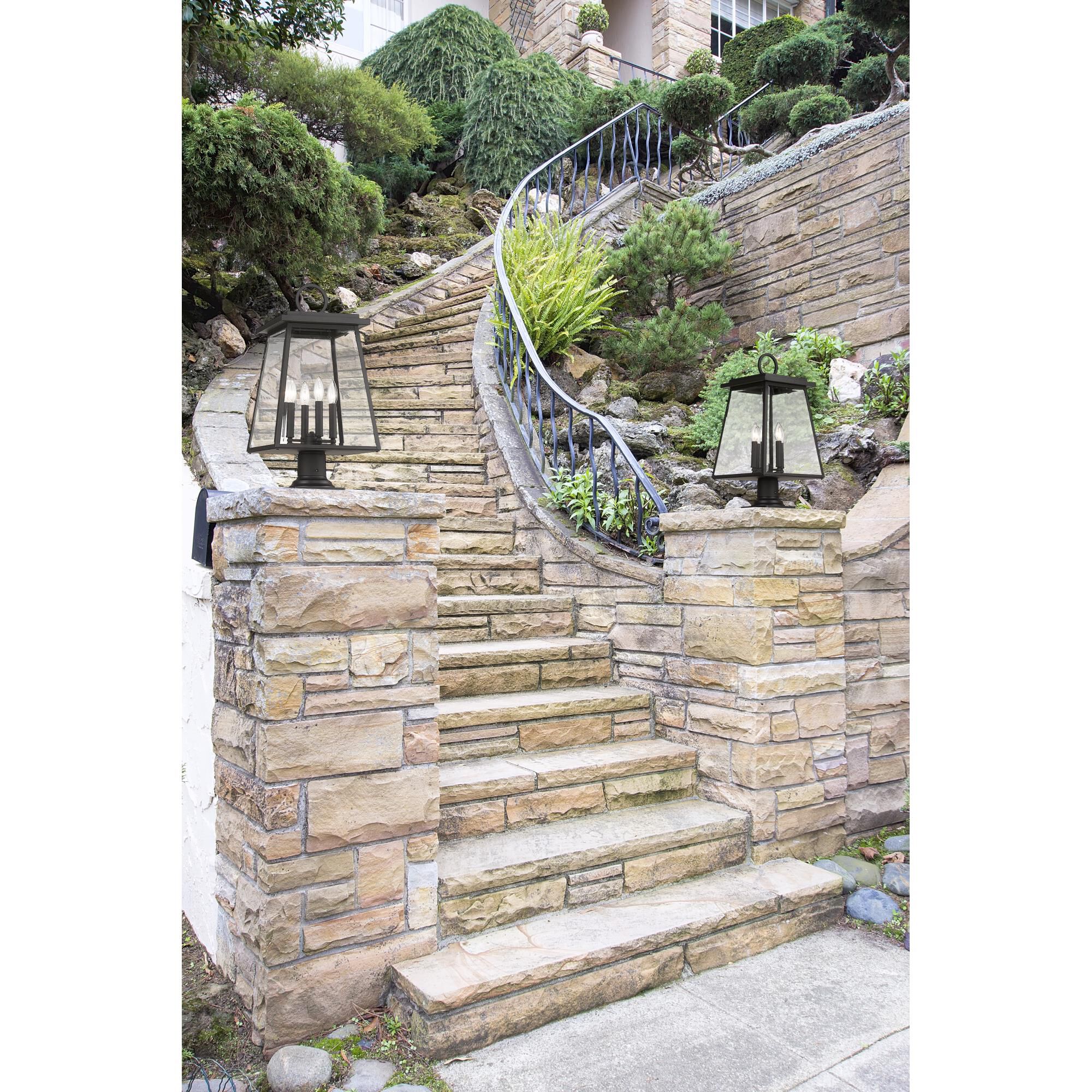 Shown in Black finish and Clear Beveled glass