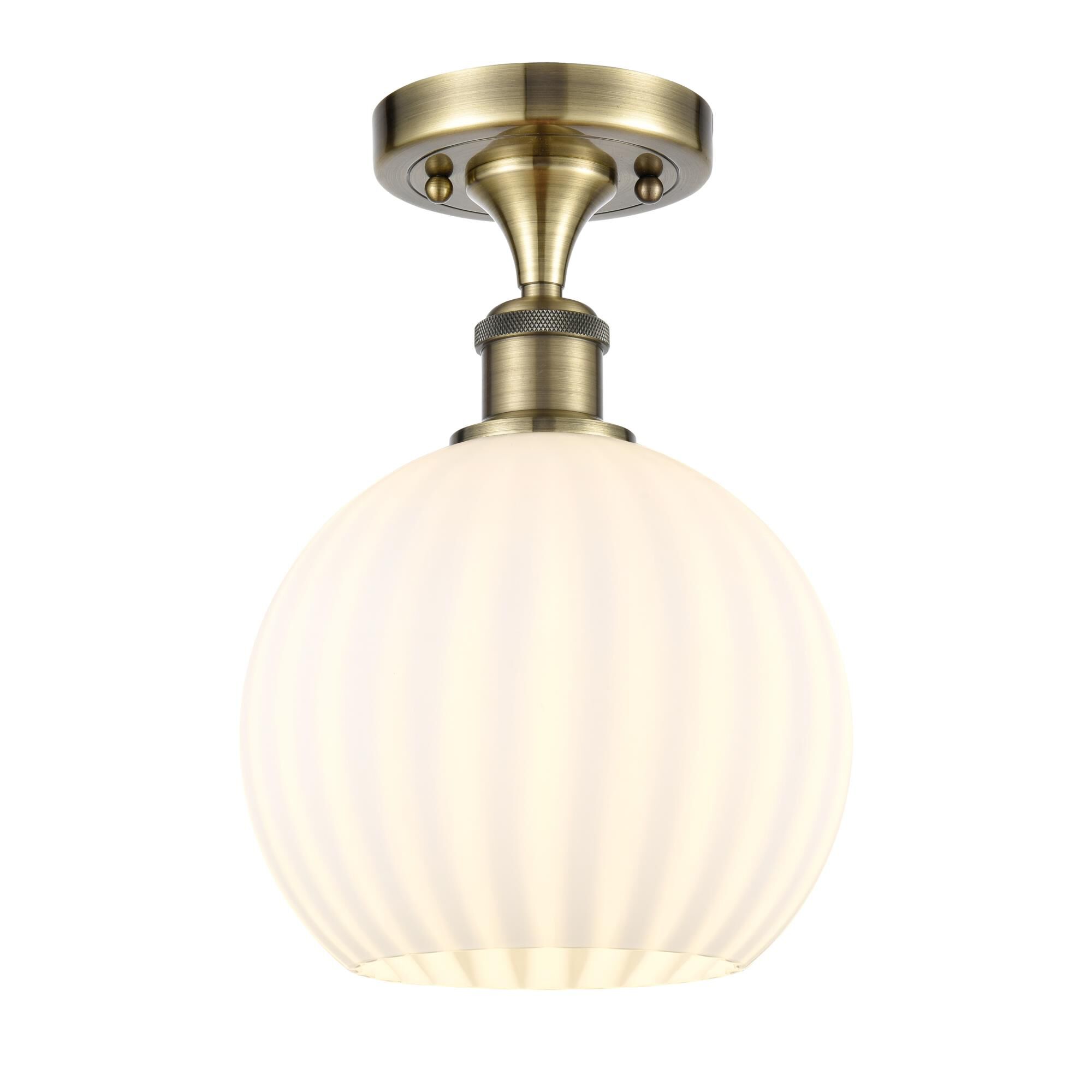 Bruno Marashlian White Venetian 8 Inch Semi Flush Mount by Innovations Lighting