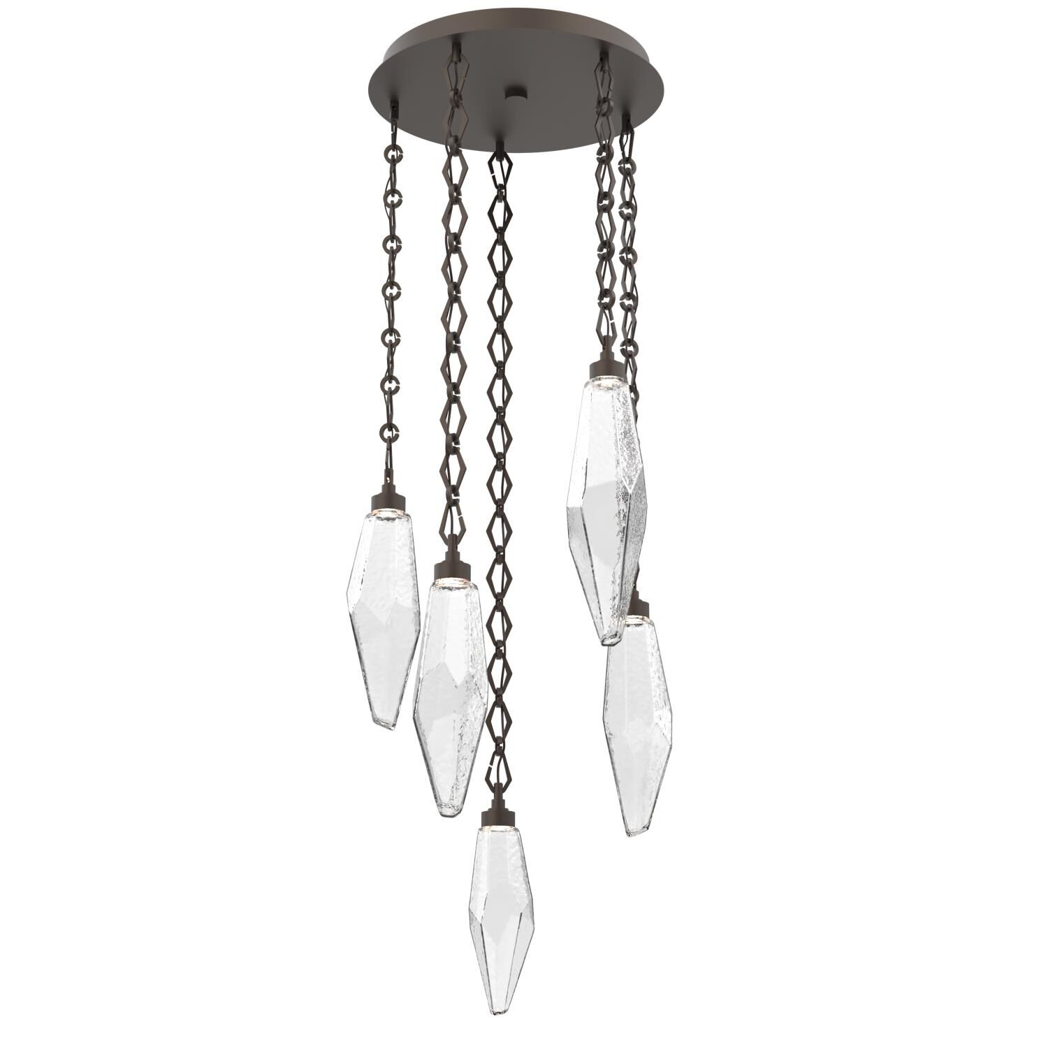 Levi Wilson Rock Crystal 19 Inch Multi Light Pendant by Hammerton Studio
