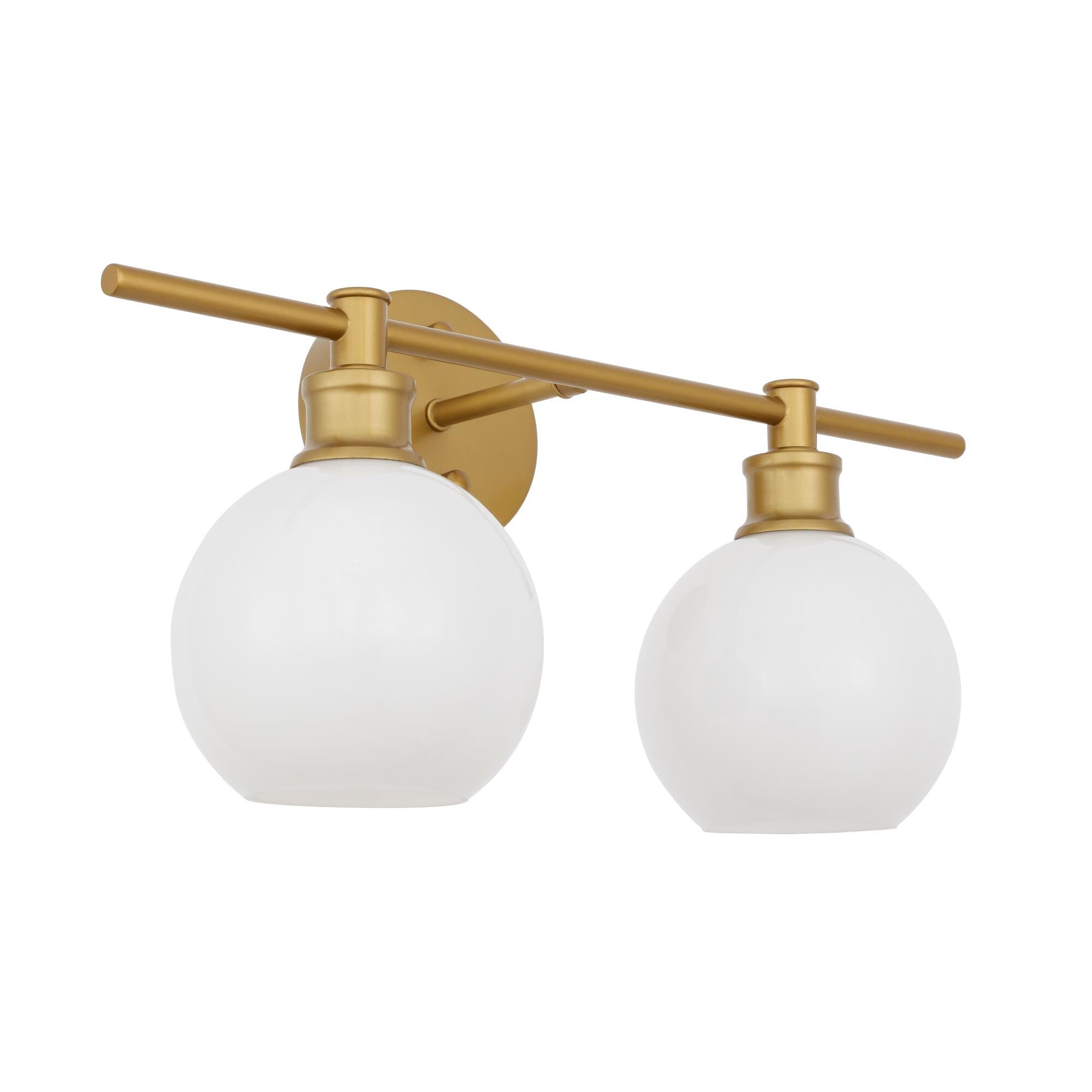 Shown in Brass finish and Frosted White  glass