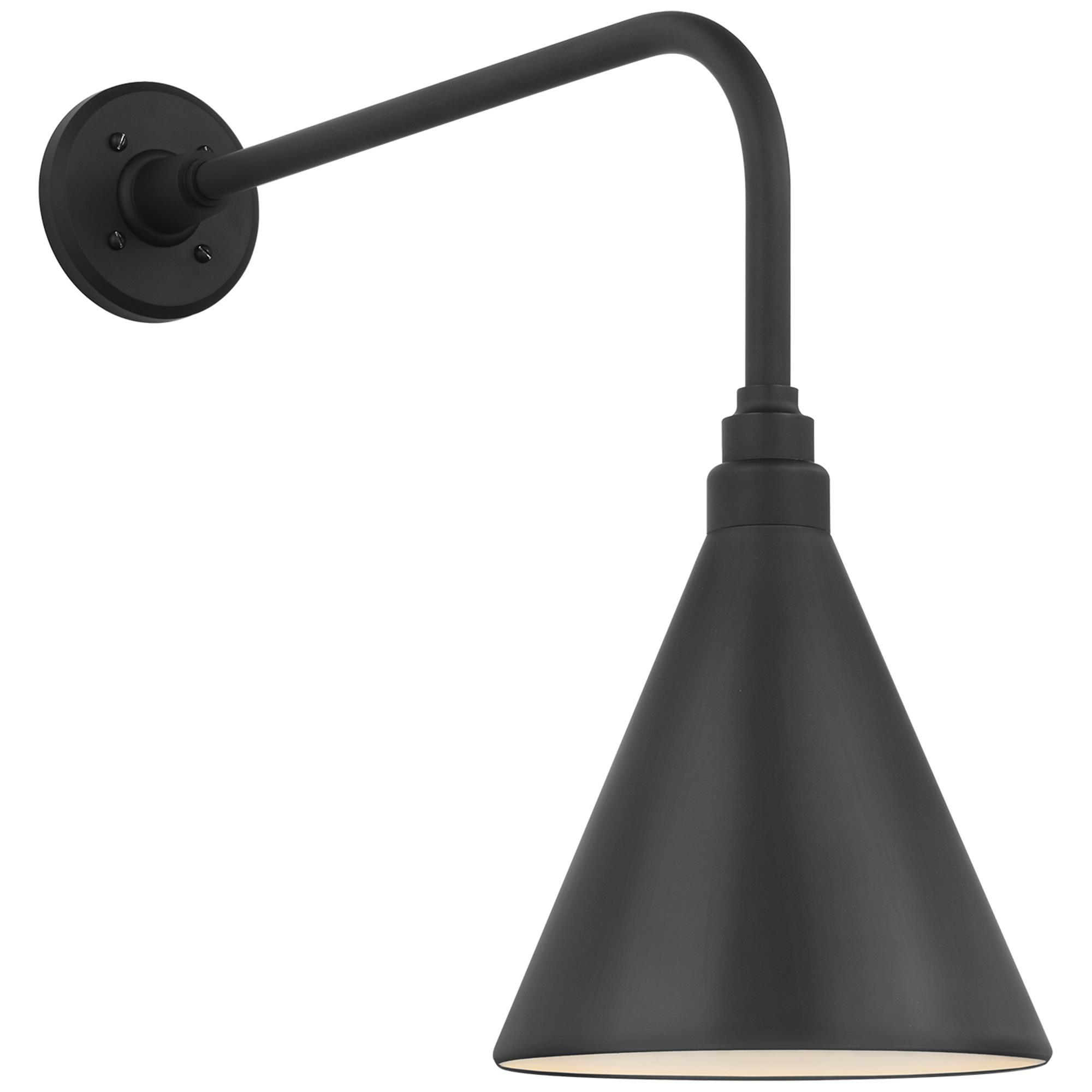 Shown in Matte Black finish and Black shade