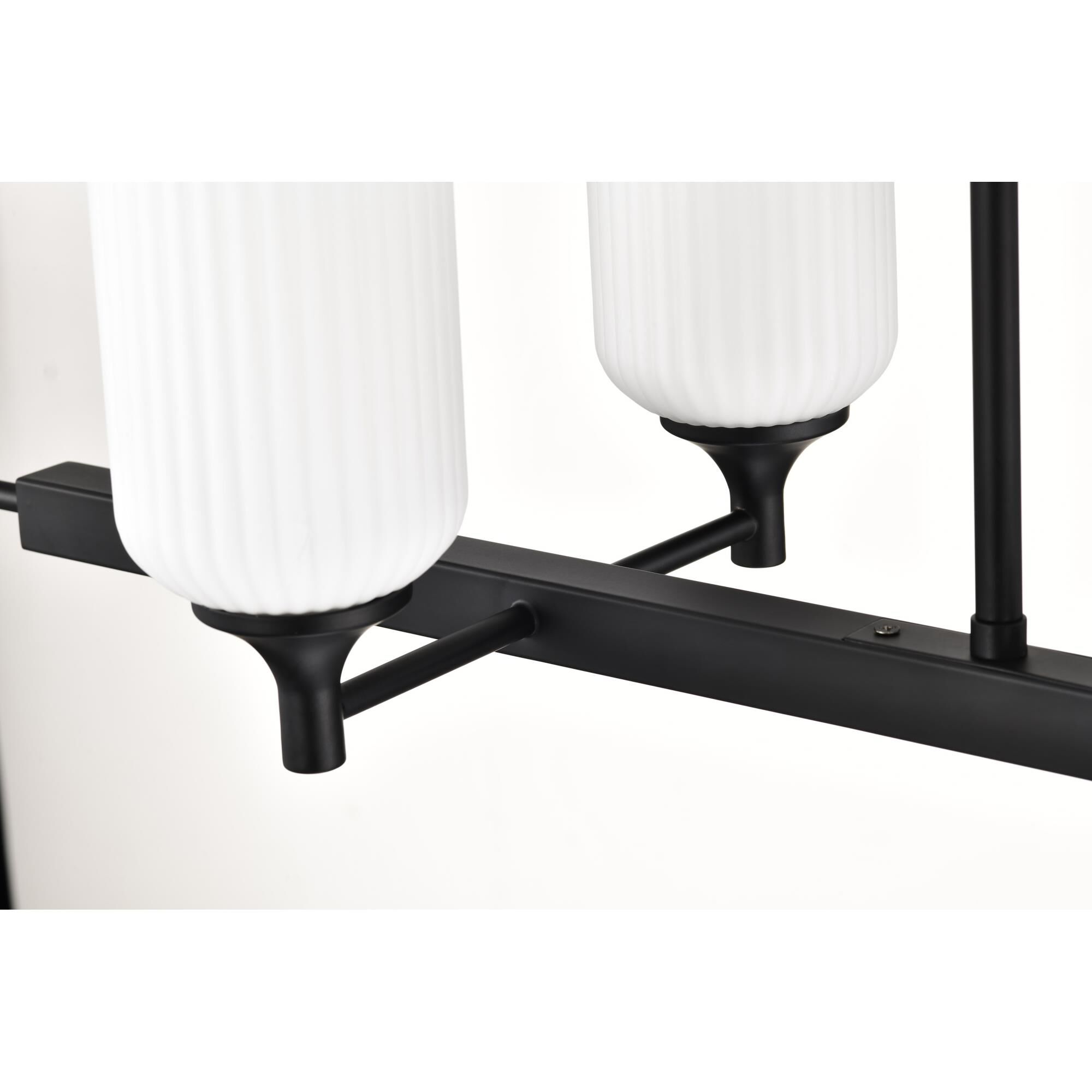 Shown in Matte Black finish and Frosted Ribbed glass