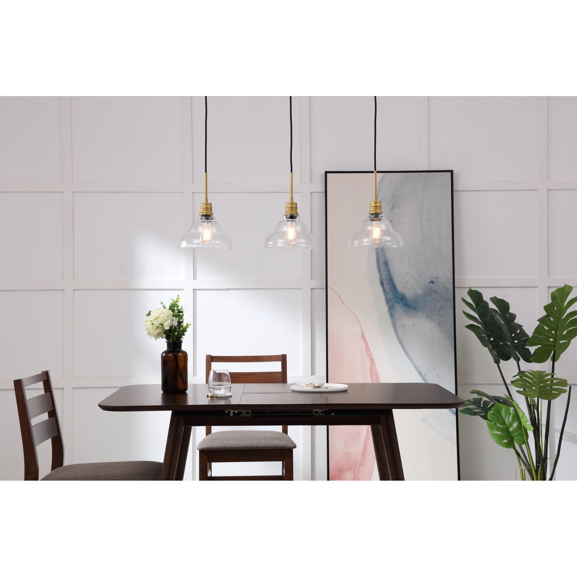 Clive 34 Inch 3 Light Linear Suspension Light by Elegant Lighting