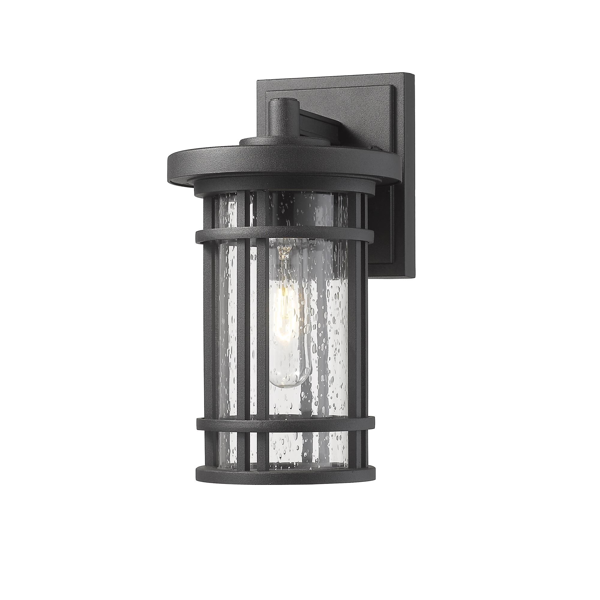 Shown in Black finish and Glass shade