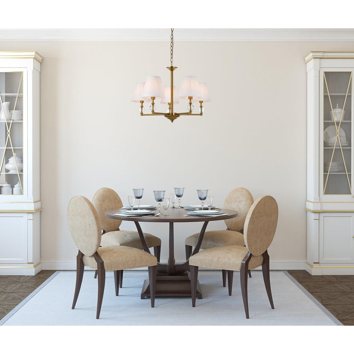 Bethany 27 Inch 5 Light Chandelier by Elegant Lighting