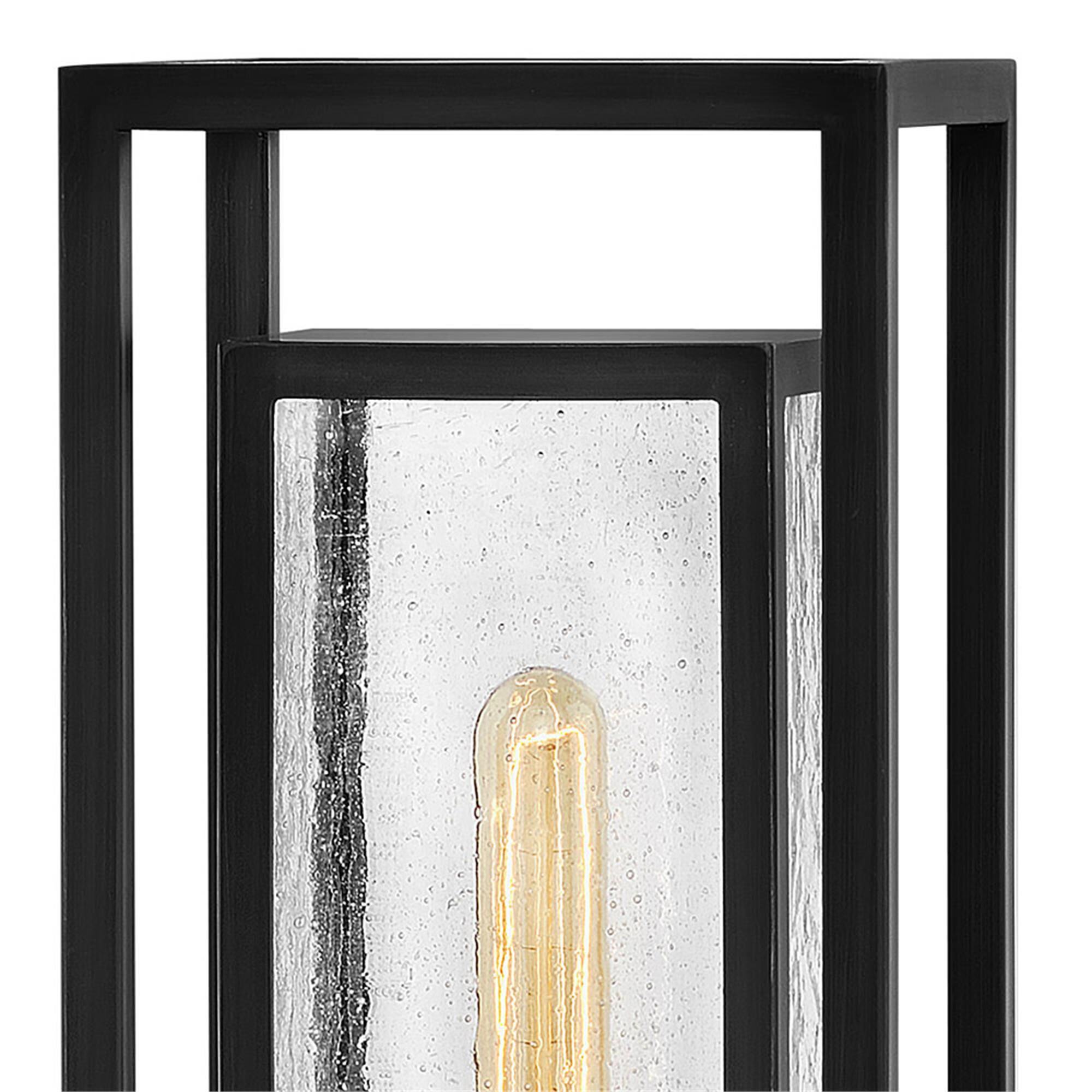 Shown in Black finish and Clear Seedy glass and 120 Volt accent