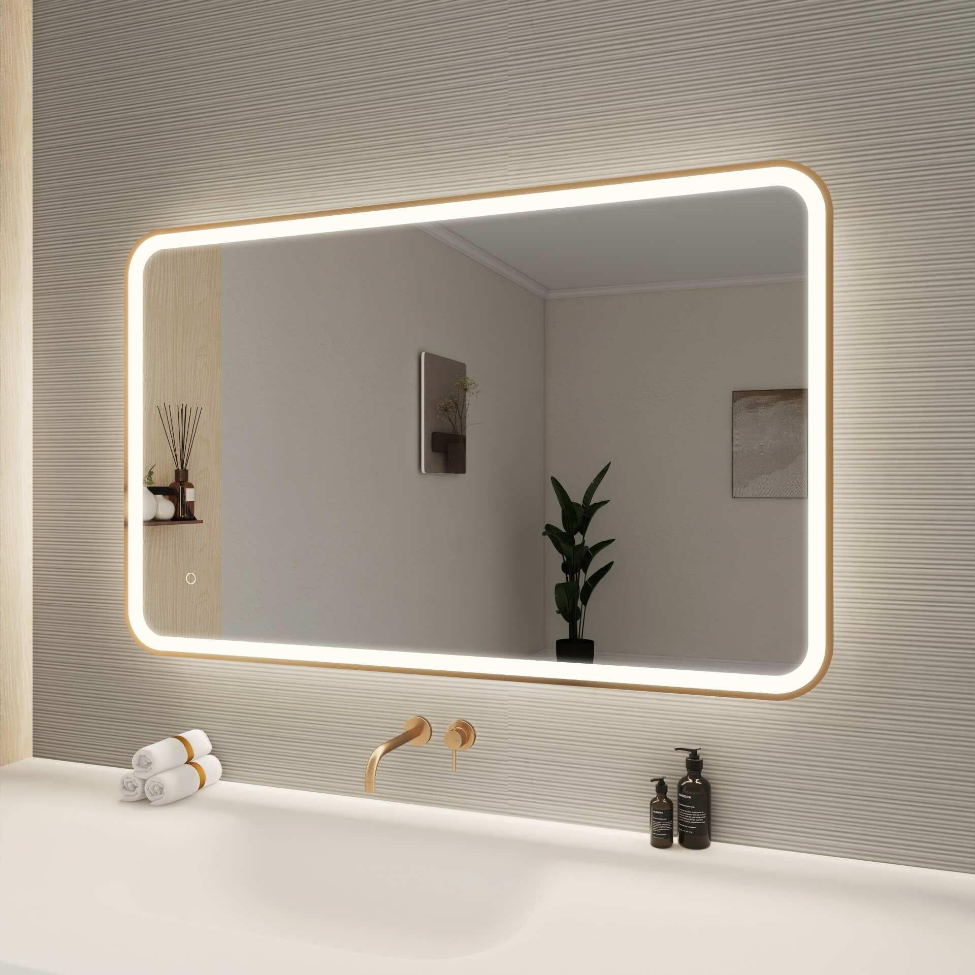 Harmoni 48 Inch Rectangular LED Lighted Mirror by Elegant Decor