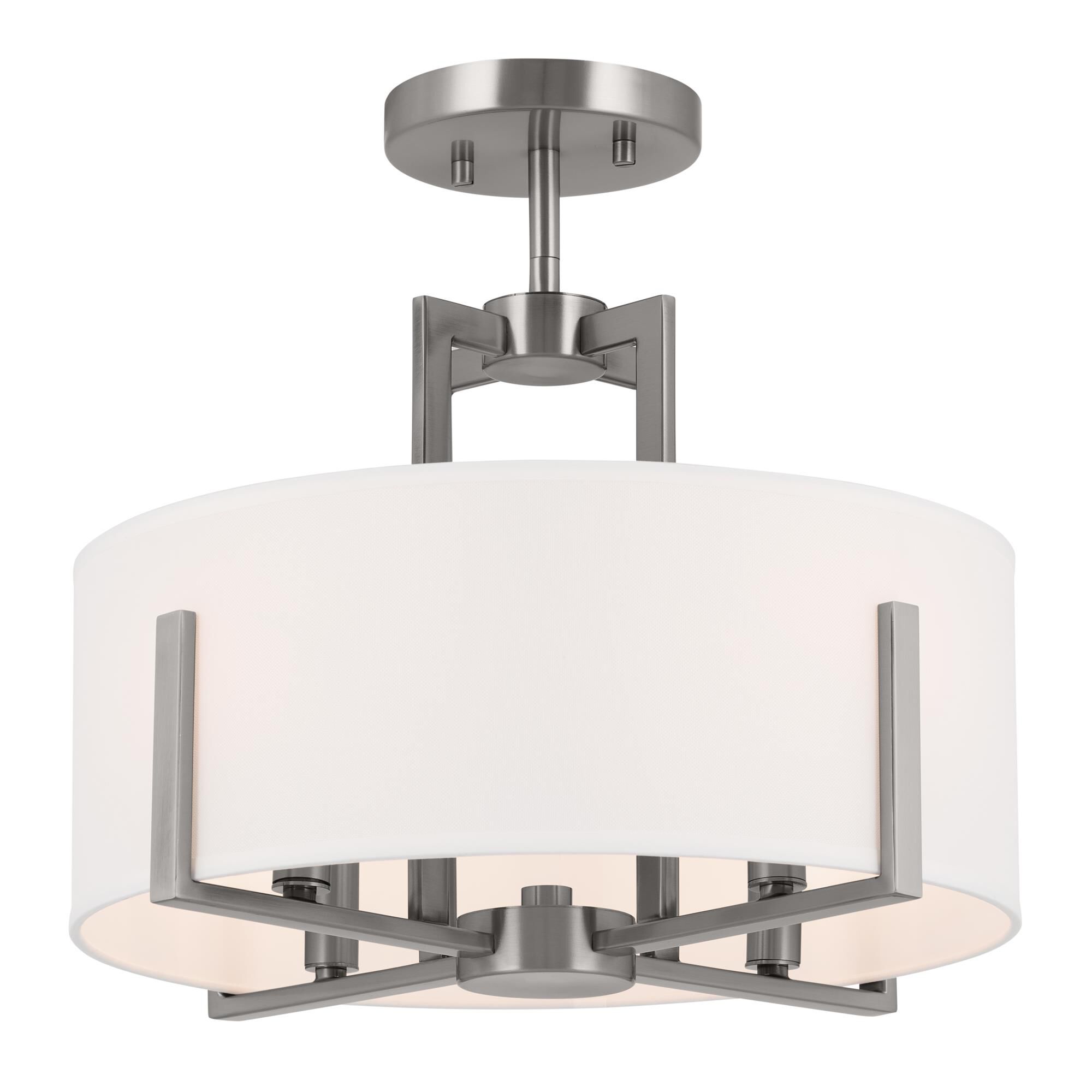 Shown in Classic Pewter finish and Fabric and Drum Linen shade