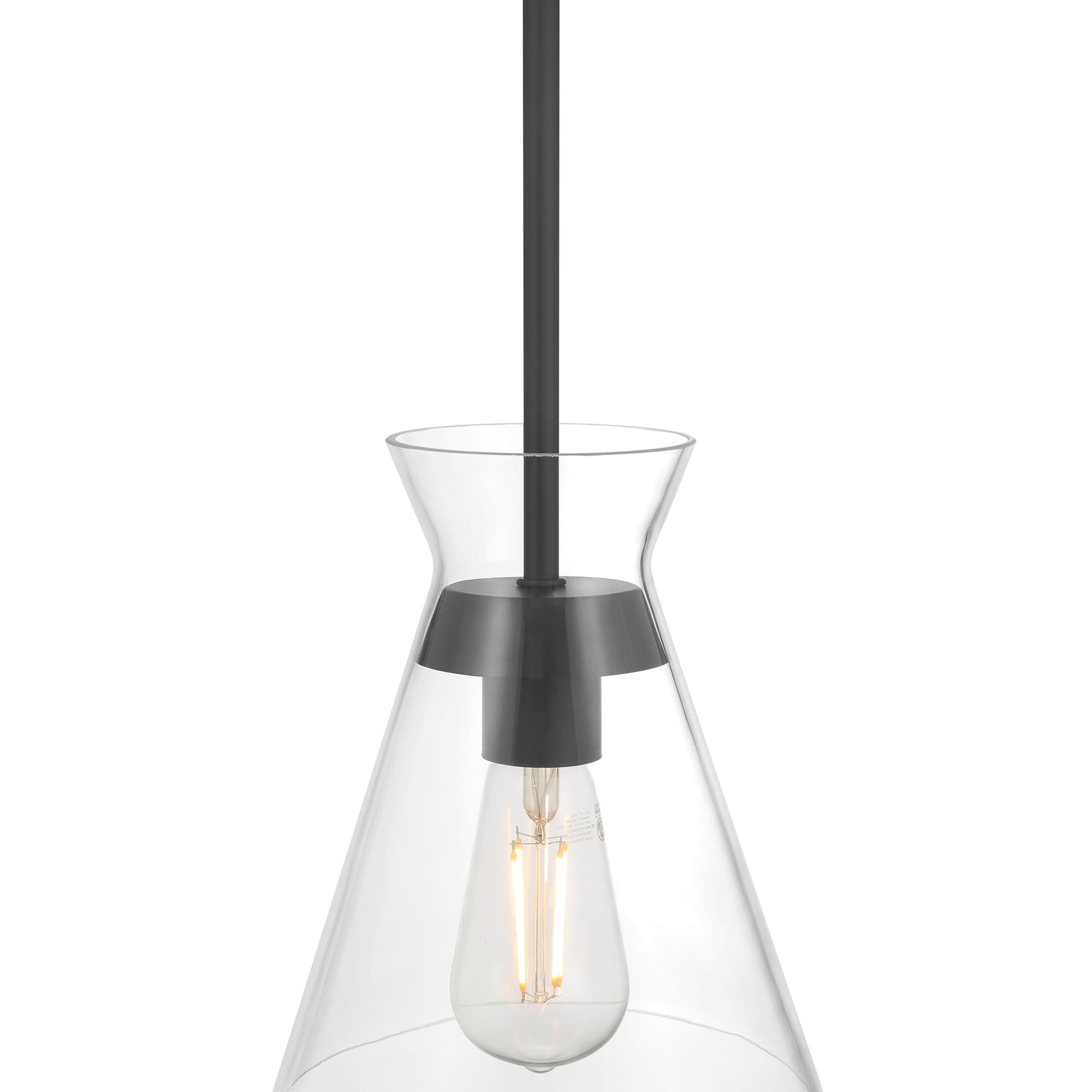 Shown in Matte Black finish and Clear glass