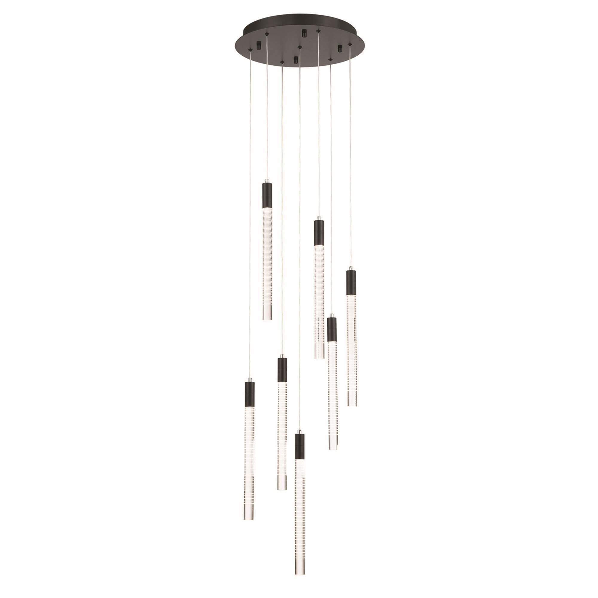 Shown in Black finish and Laser Lined Rods glass