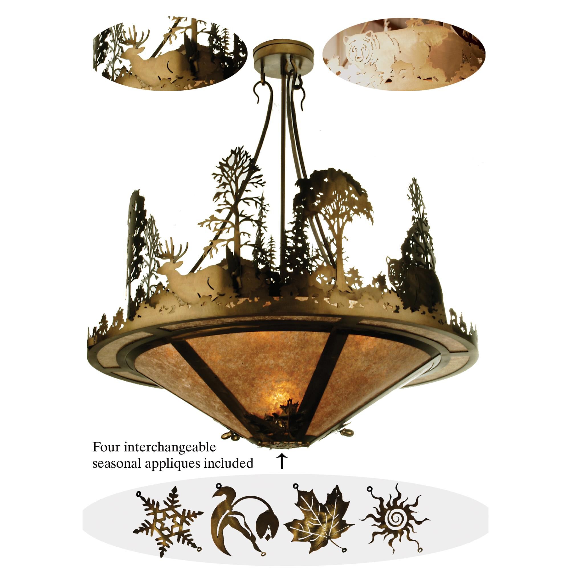 Wildlife On The Loose 42 Inch Large Pendant by Meyda Lighting