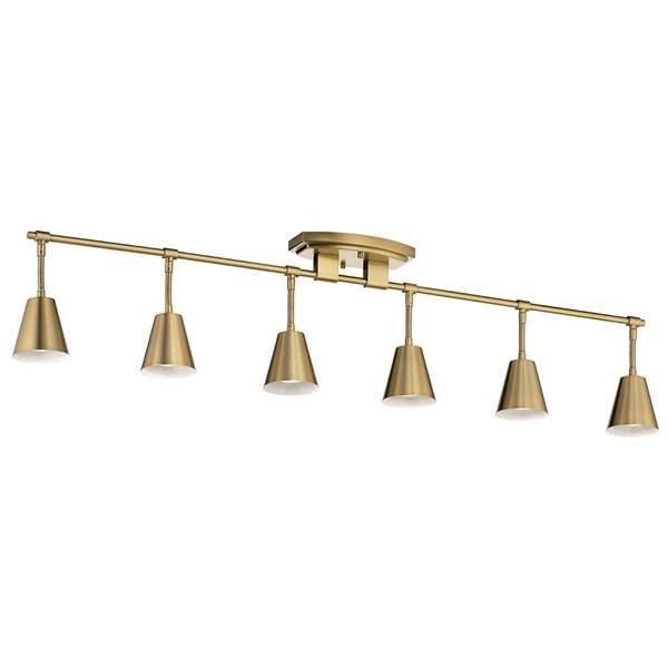 Shown in Brushed Natural Brass finish and Metal shade