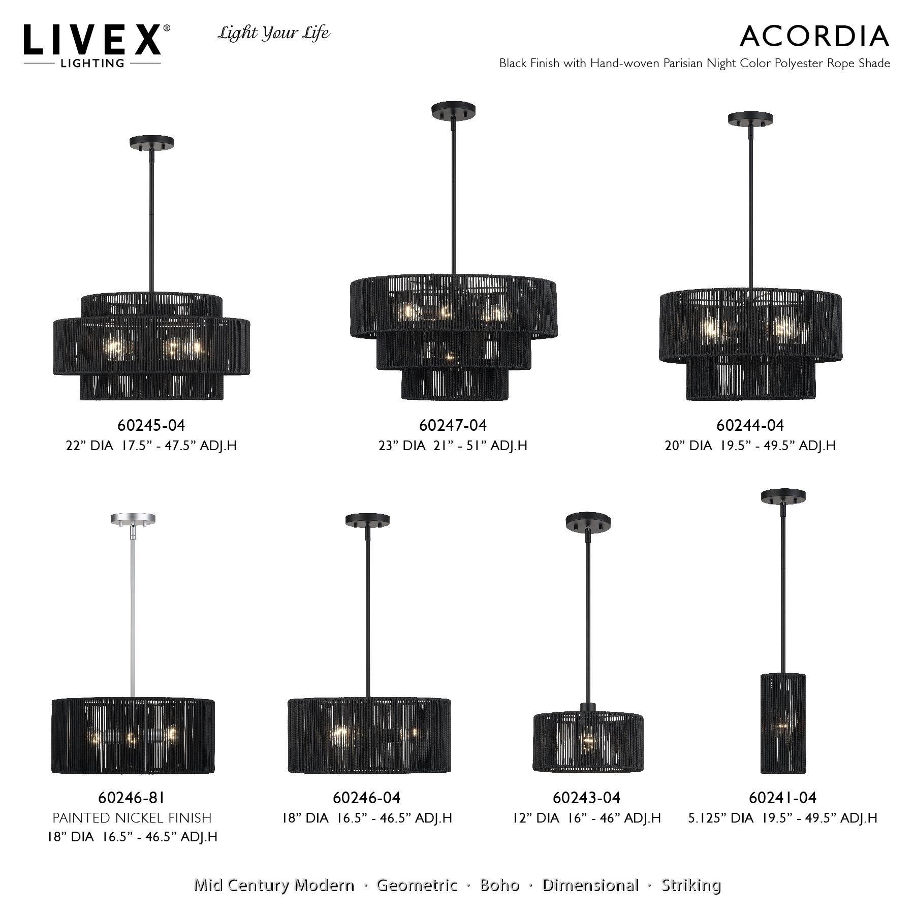 Acordia 23 Inch Large Pendant by Livex Lighting