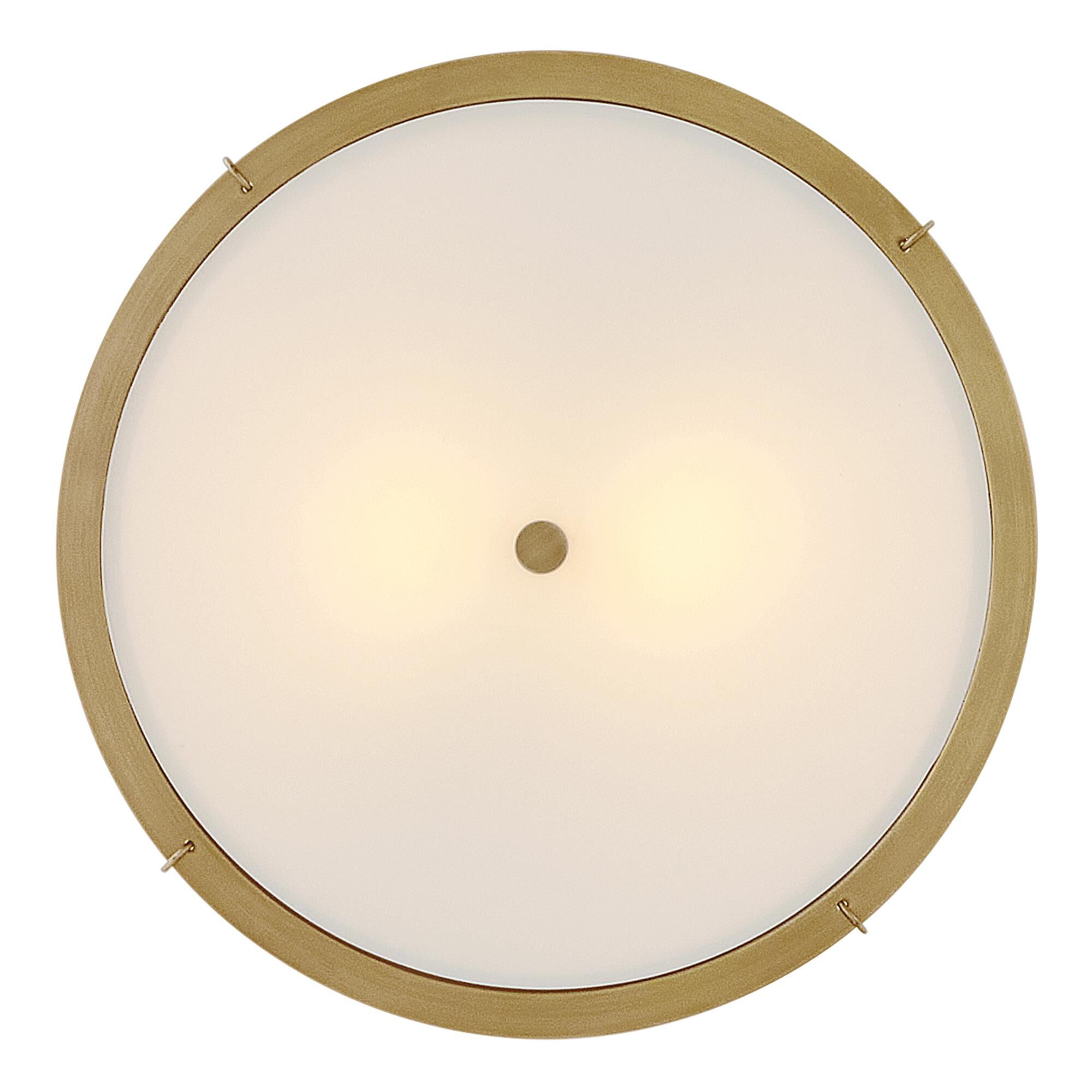 Shown in Lacquered Dark Brass finish and Off-White Linen shade