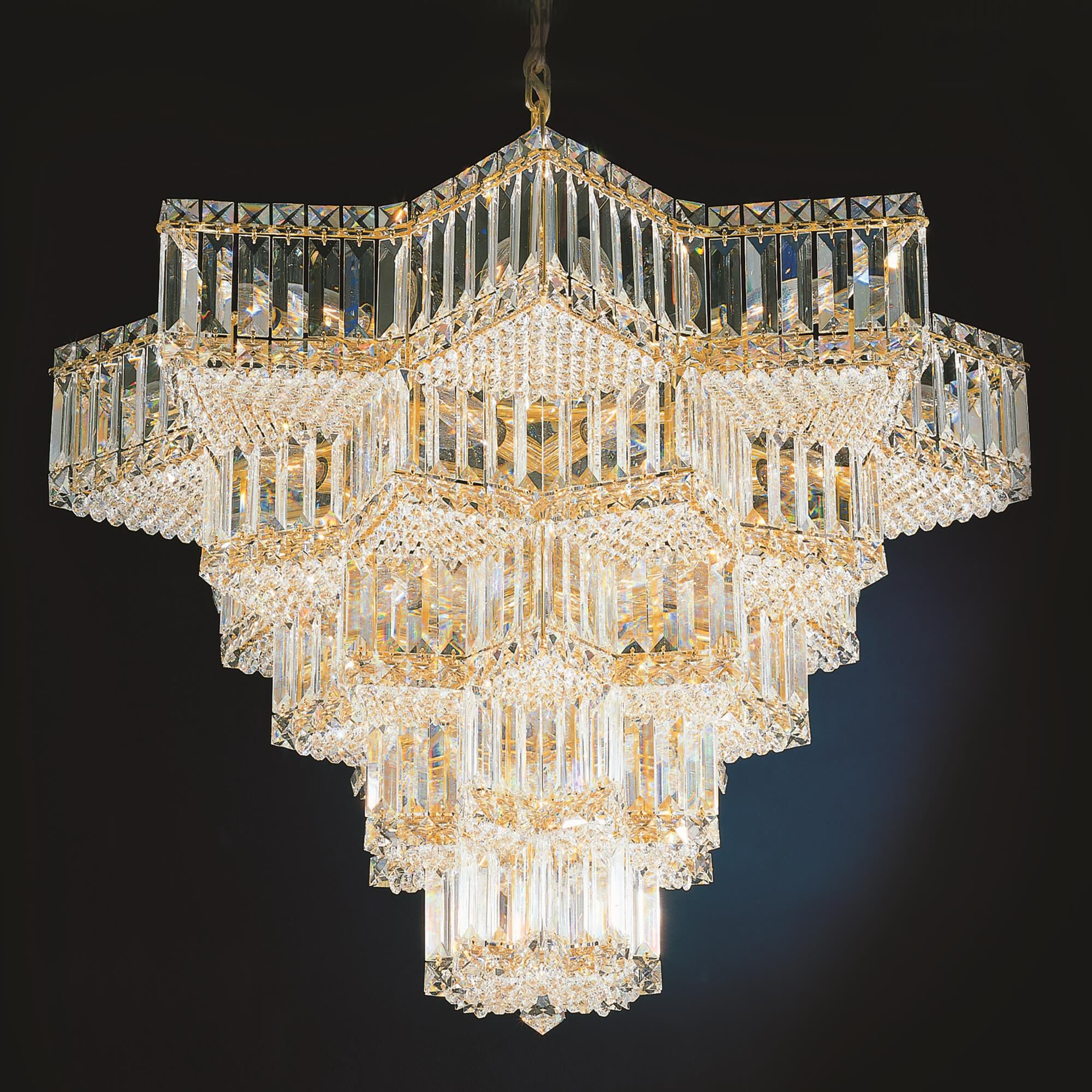 Shown in Polished Gold finish and Clear Optic crystal