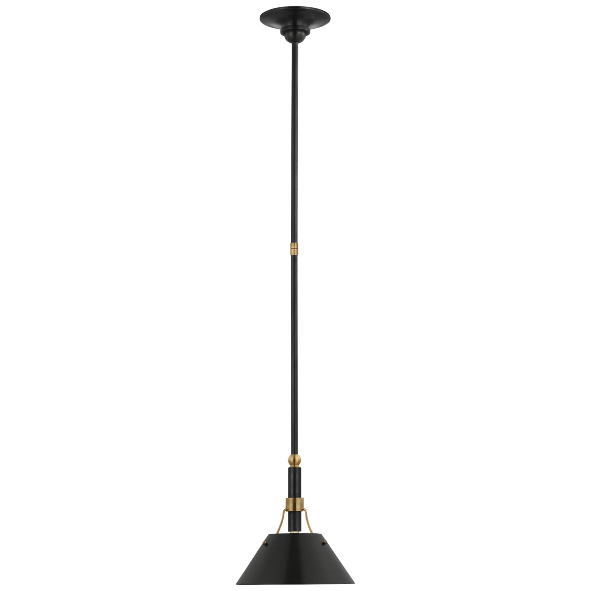 Shown in Bronze and Hand-Rubbed Antique Brass finish and Bronze shade