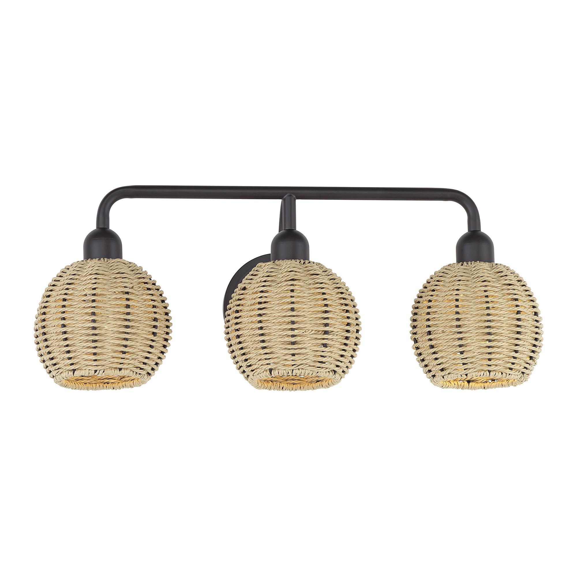 Shown in Bronze finish and Hand-Woven French Beige Paper Rope shade